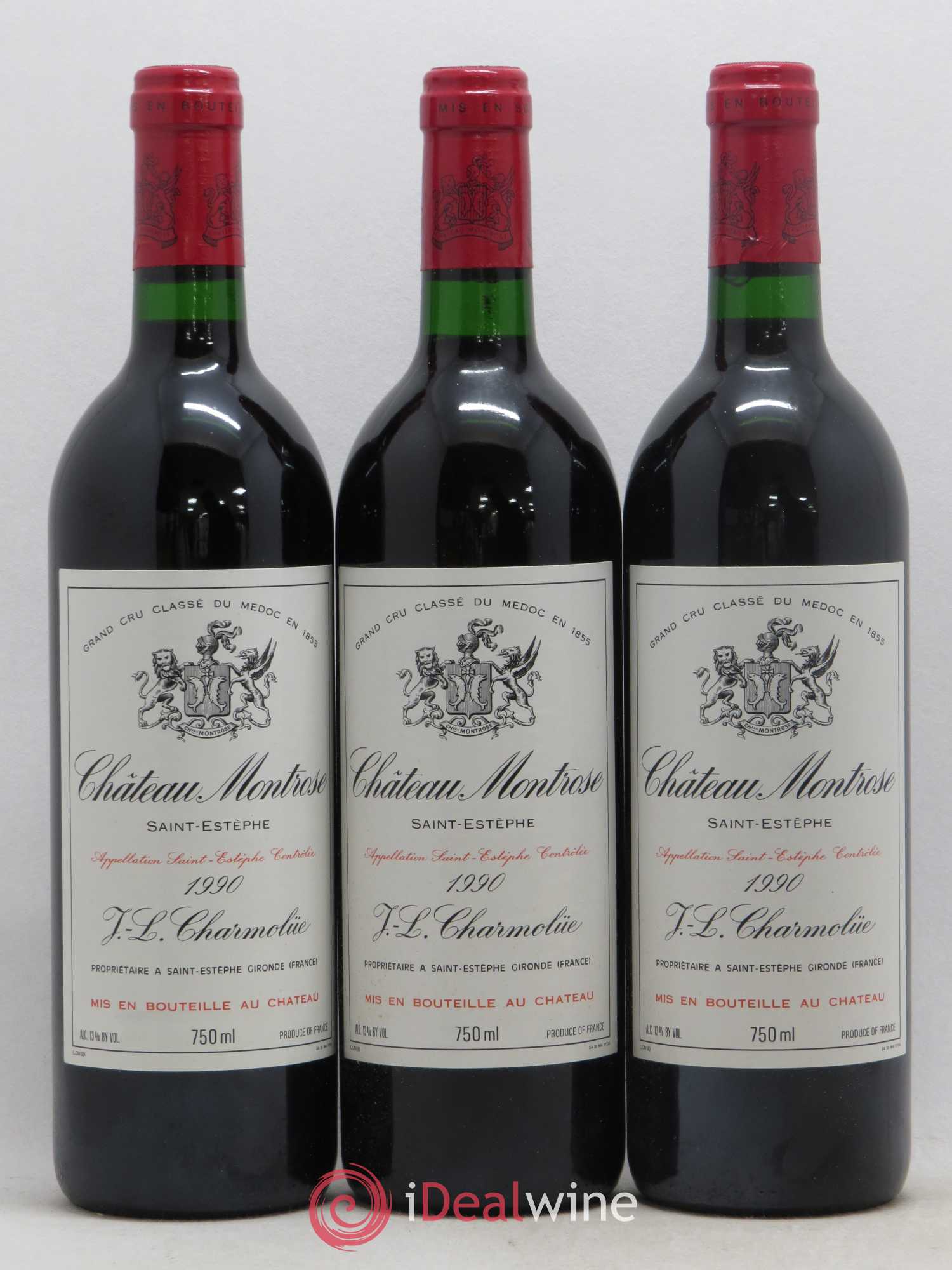 Château Montrose 2ème Grand Cru Classé 1990 - Lot de 3 bouteilles - 0