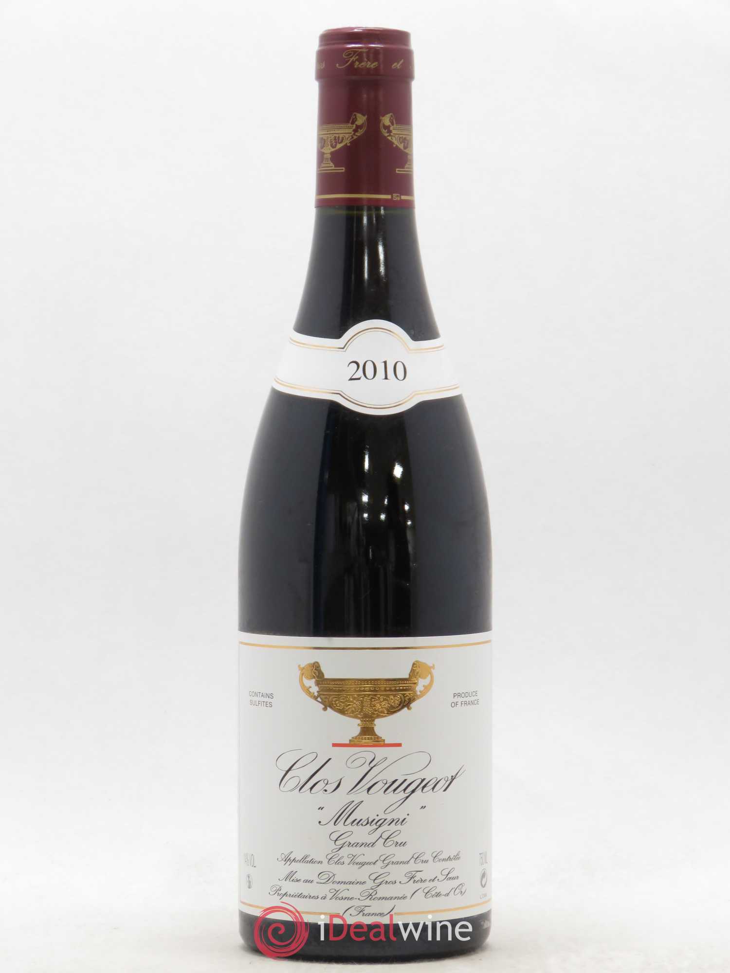 Clos de Vougeot Grand Cru Musigni Gros Frère & Soeur 2010 - Lot de 1 bouteille - 0