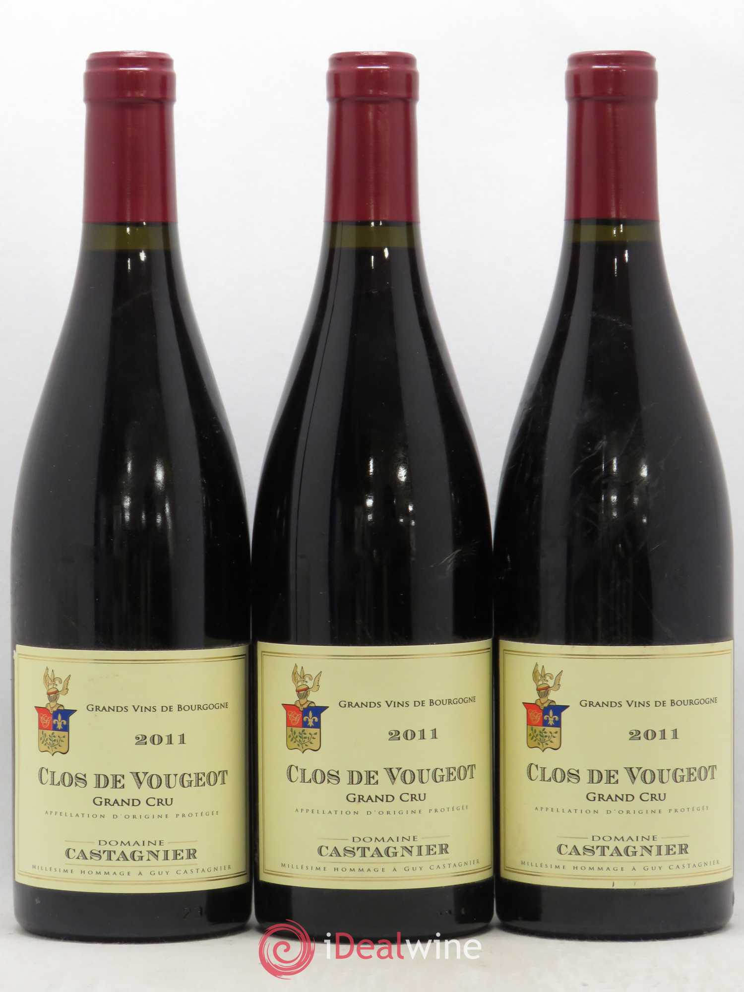 Clos de Vougeot Grand Cru Domaine Jerome Castagnier 2011 - Lot de 3 bouteilles - 0