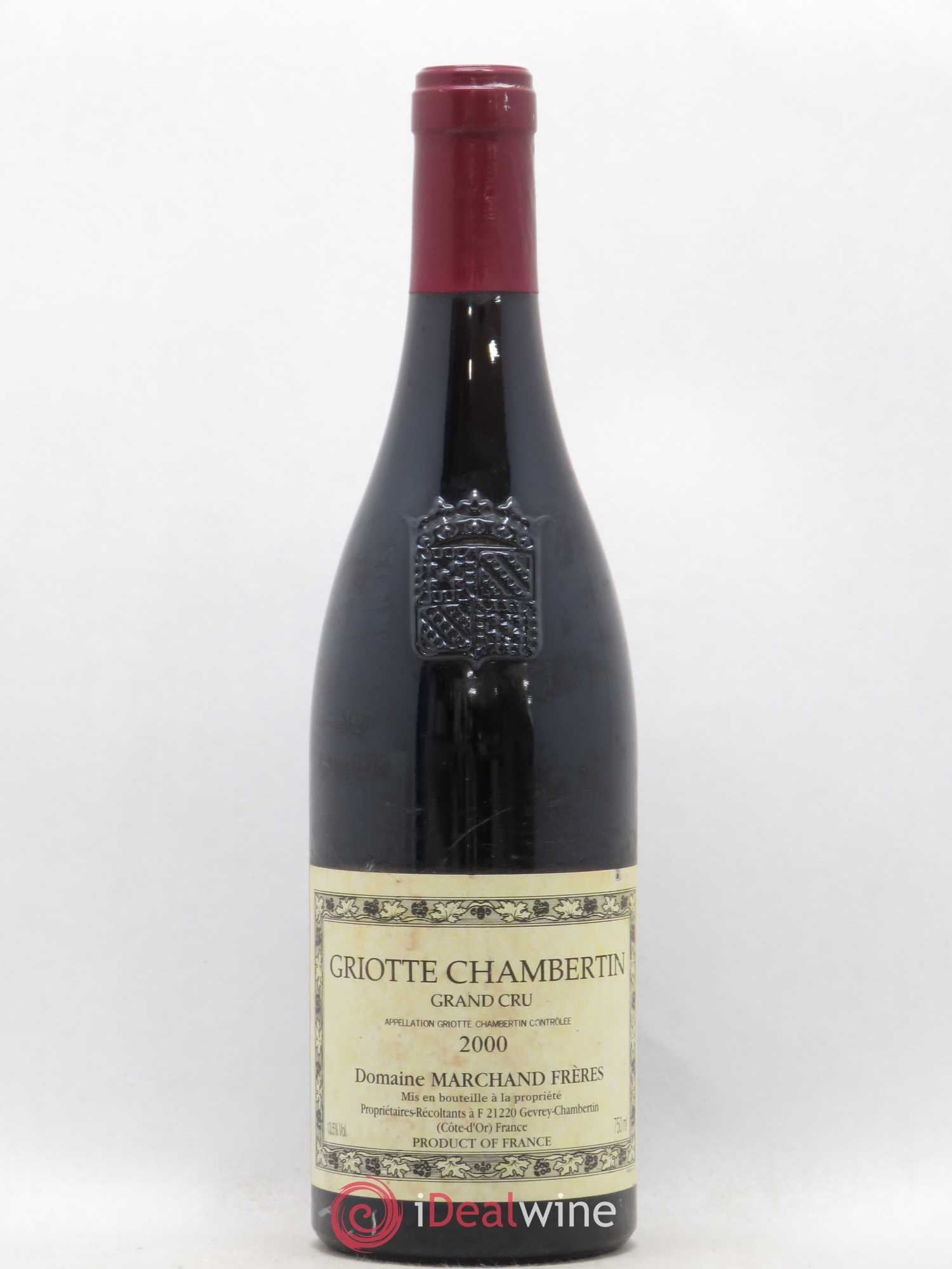 Griotte-Chambertin Grand Cru Domaine Marchand 2000 - Lot de 1 bouteille - 0