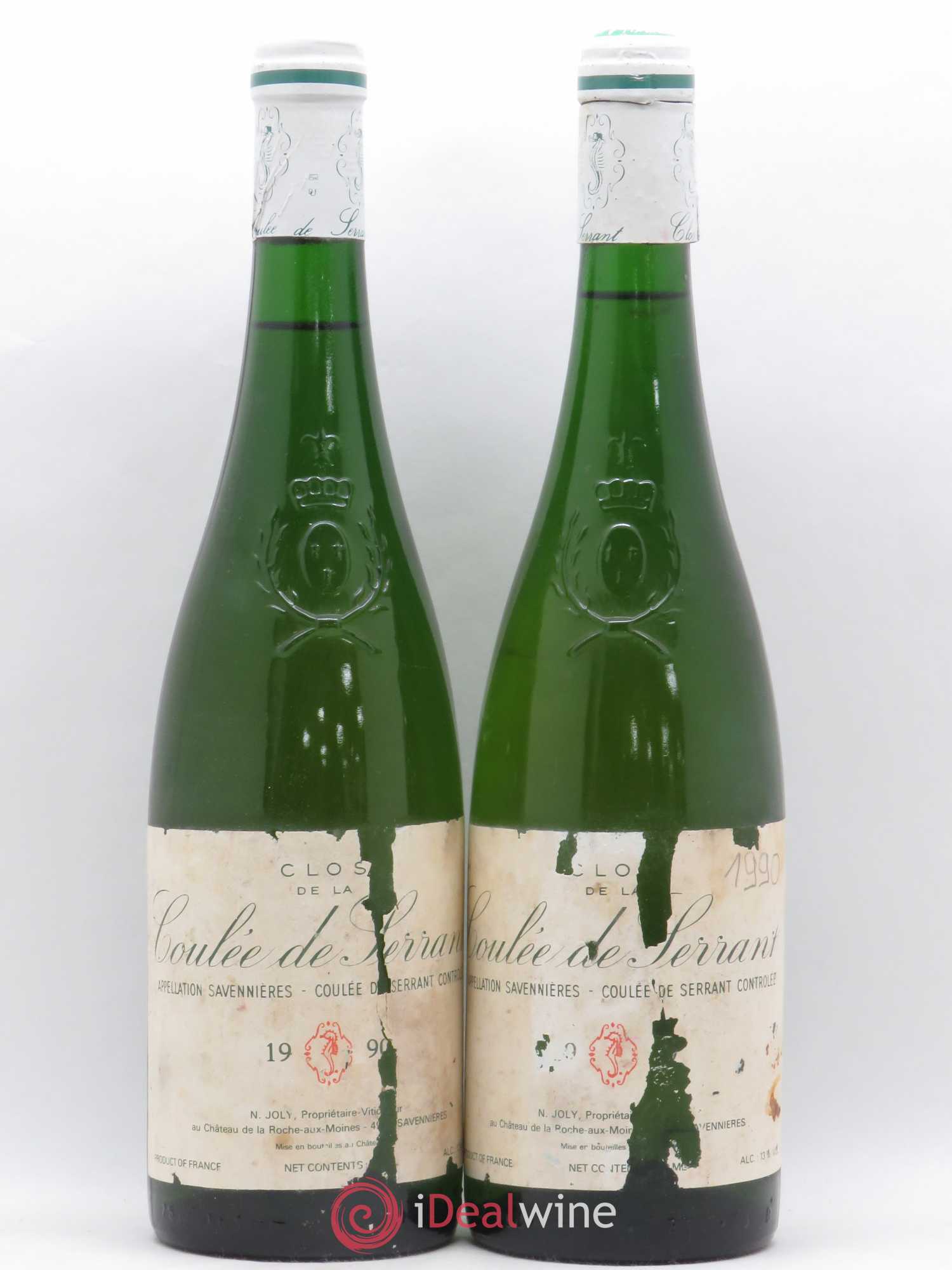 Savennières Clos de la Coulée de Serrant Vignobles de la Coulée de Serrant - Nicolas Joly 1990 - Lot de 2 bouteilles - 0