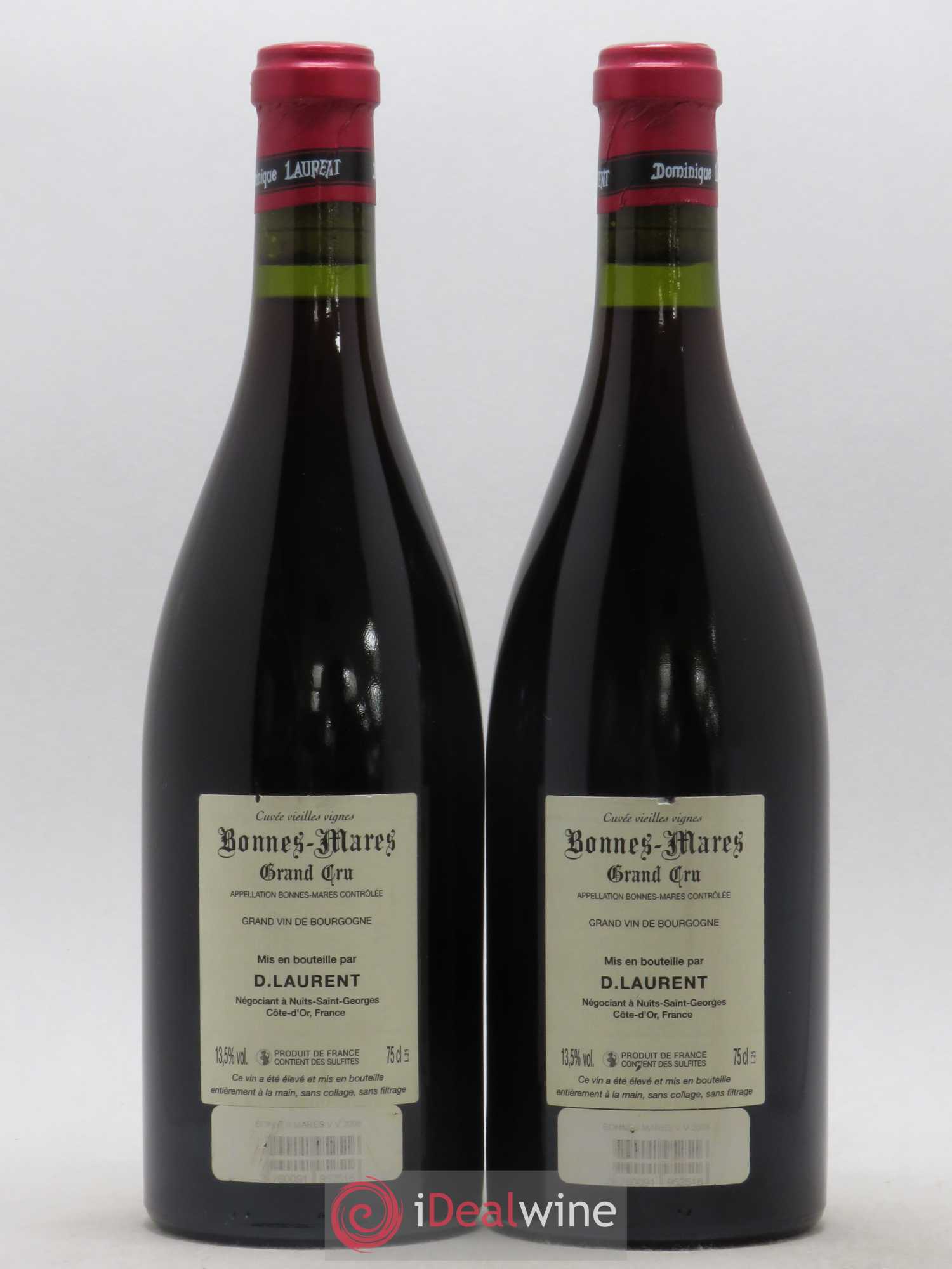 Bonnes-Mares Grand Cru Grande Cuvée Vieilles Vignes Dominique Laurent  (sans prix de réserve) 2008 - Lot de 2 bouteilles - 1
