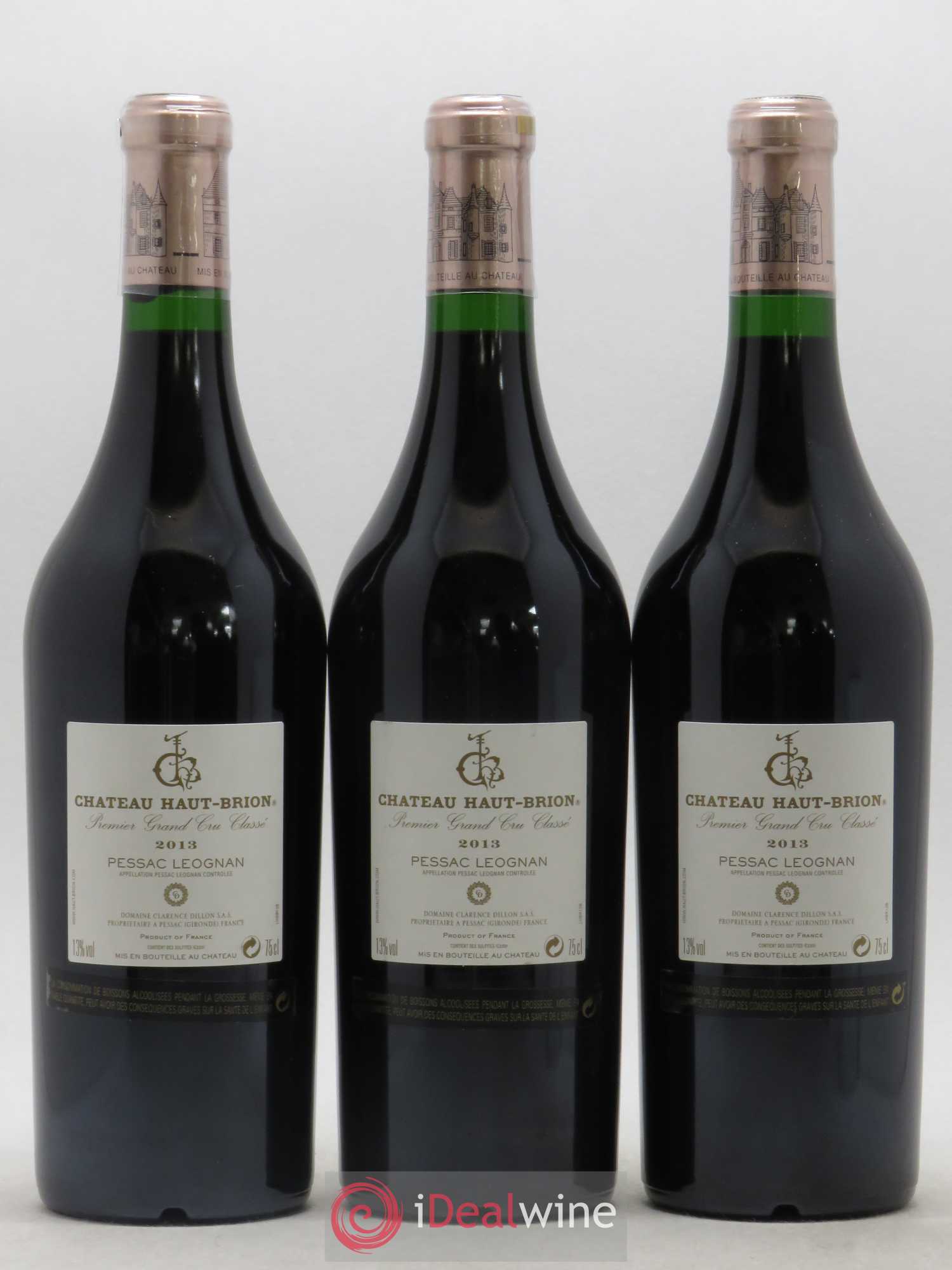 Château Haut Brion 1er Grand Cru Classé (sans prix de réserve) 2013 - Lot de 3 bouteilles - 1