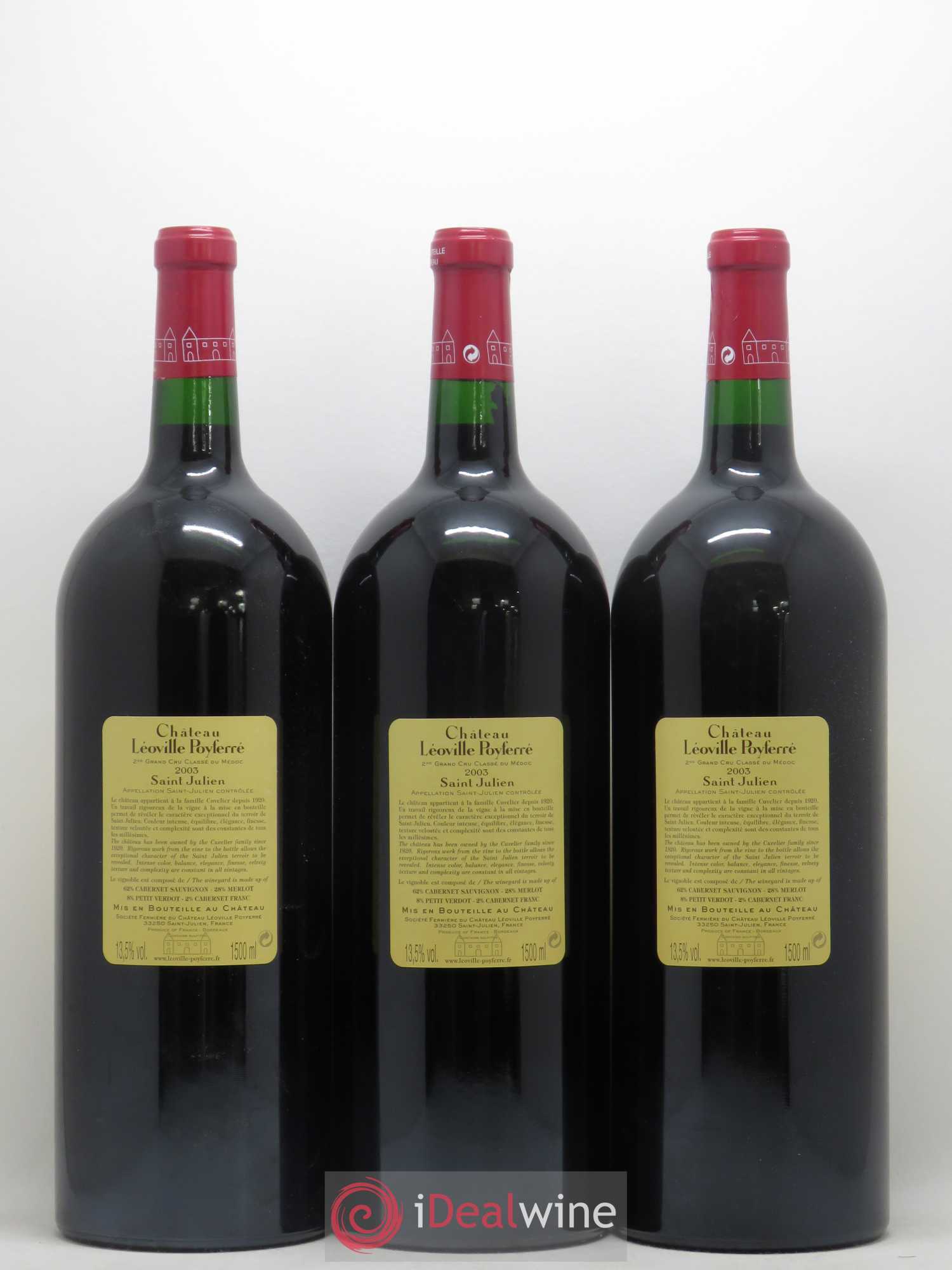 Château Léoville Poyferré 2ème Grand Cru Classé (sans prix de réserve) 2003 - Lot de 3 magnums - 1