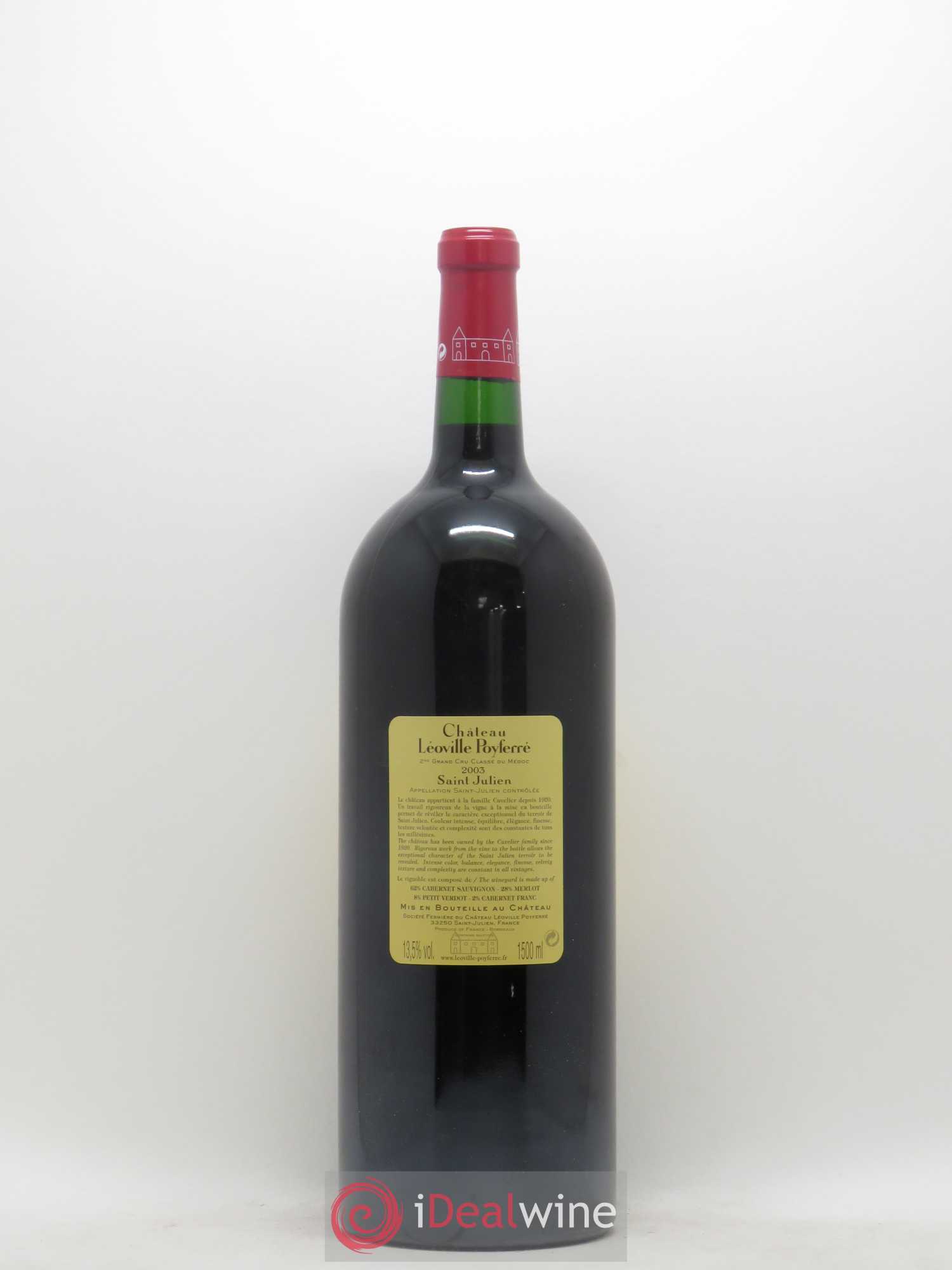 Château Léoville Poyferré 2ème Grand Cru Classé  (sans prix de réserve) 2003 - Lot de 1 magnum - 1
