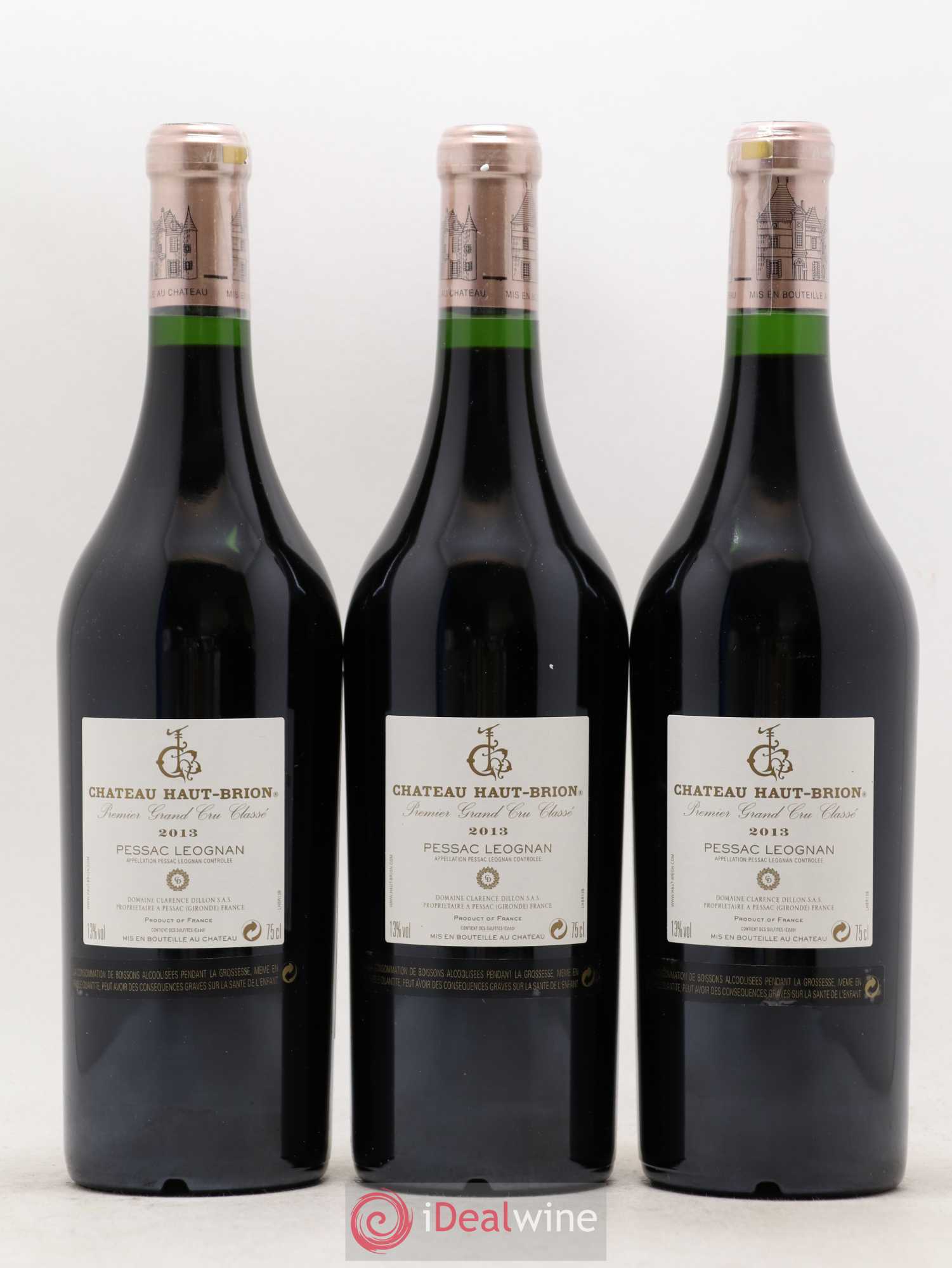 Château Haut Brion 1er Grand Cru Classé  (sans prix de réserve) 2013 - Lot de 3 bouteilles - 1