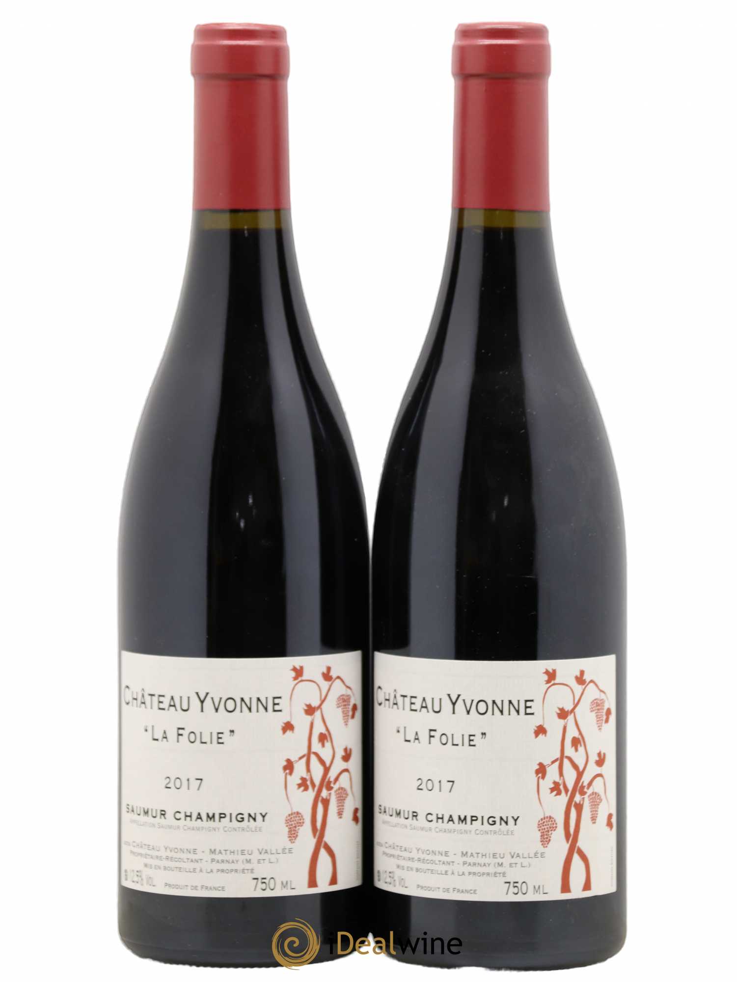 Saumur-Champigny La Folie Château Yvonne (sans prix de réserve) 2017 - Lot de 2 bouteilles - 0