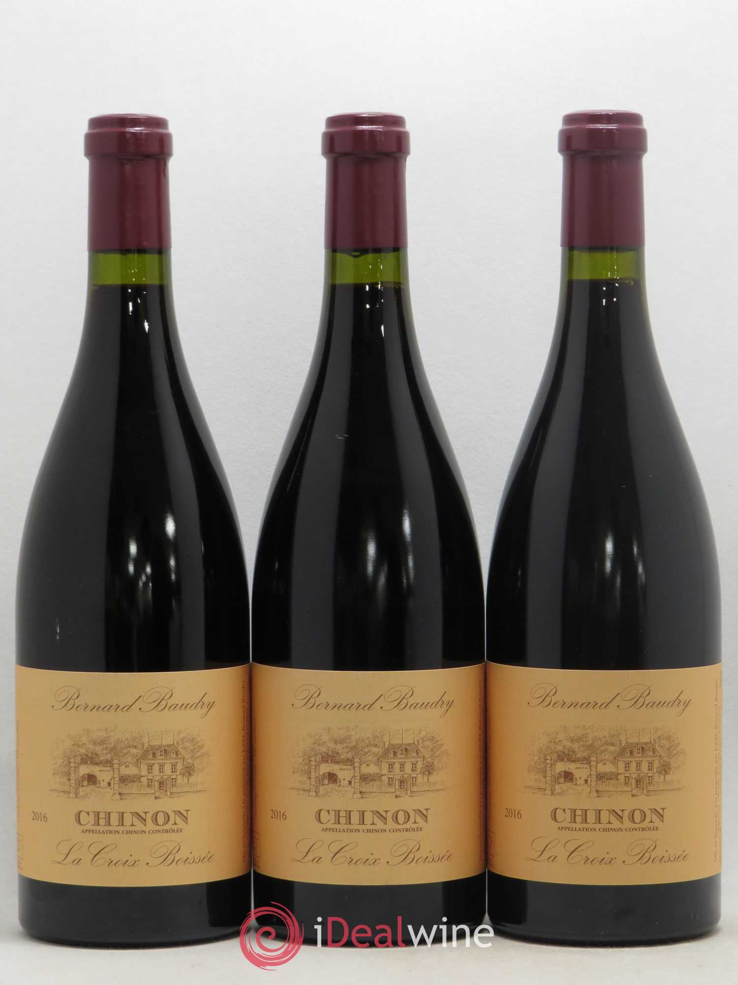 Chinon La Croix Boissée Bernard Baudry 2016 - Lot de 3 bouteilles - 0