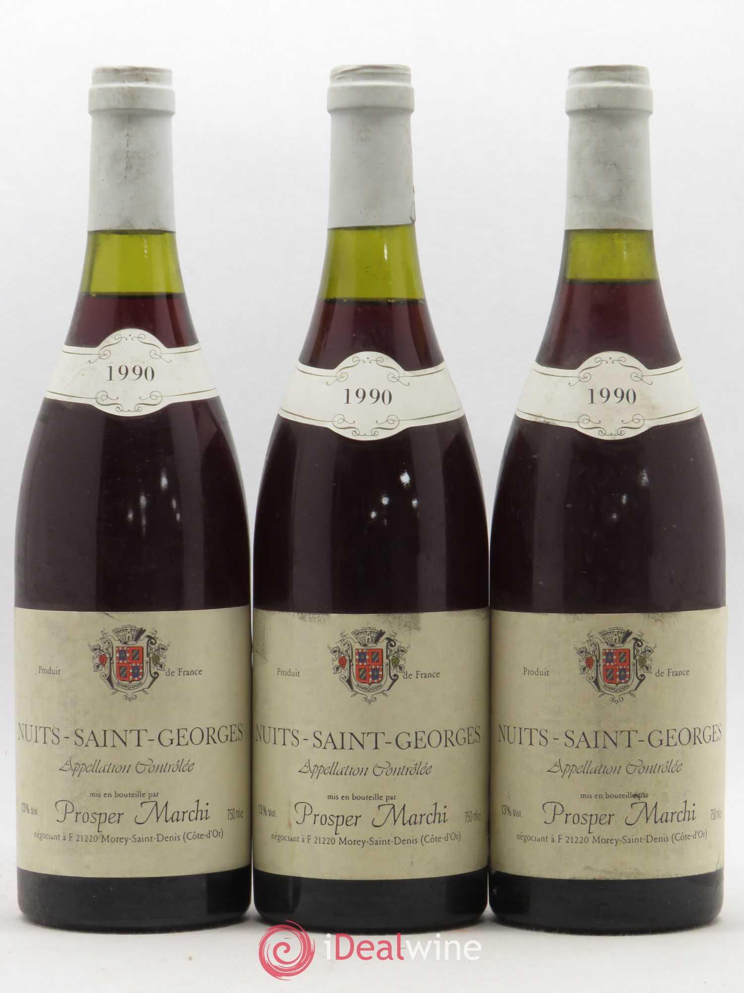 Nuits-Saint-Georges Prosper Marchi 1990 - Lot de 3 bouteilles - 0