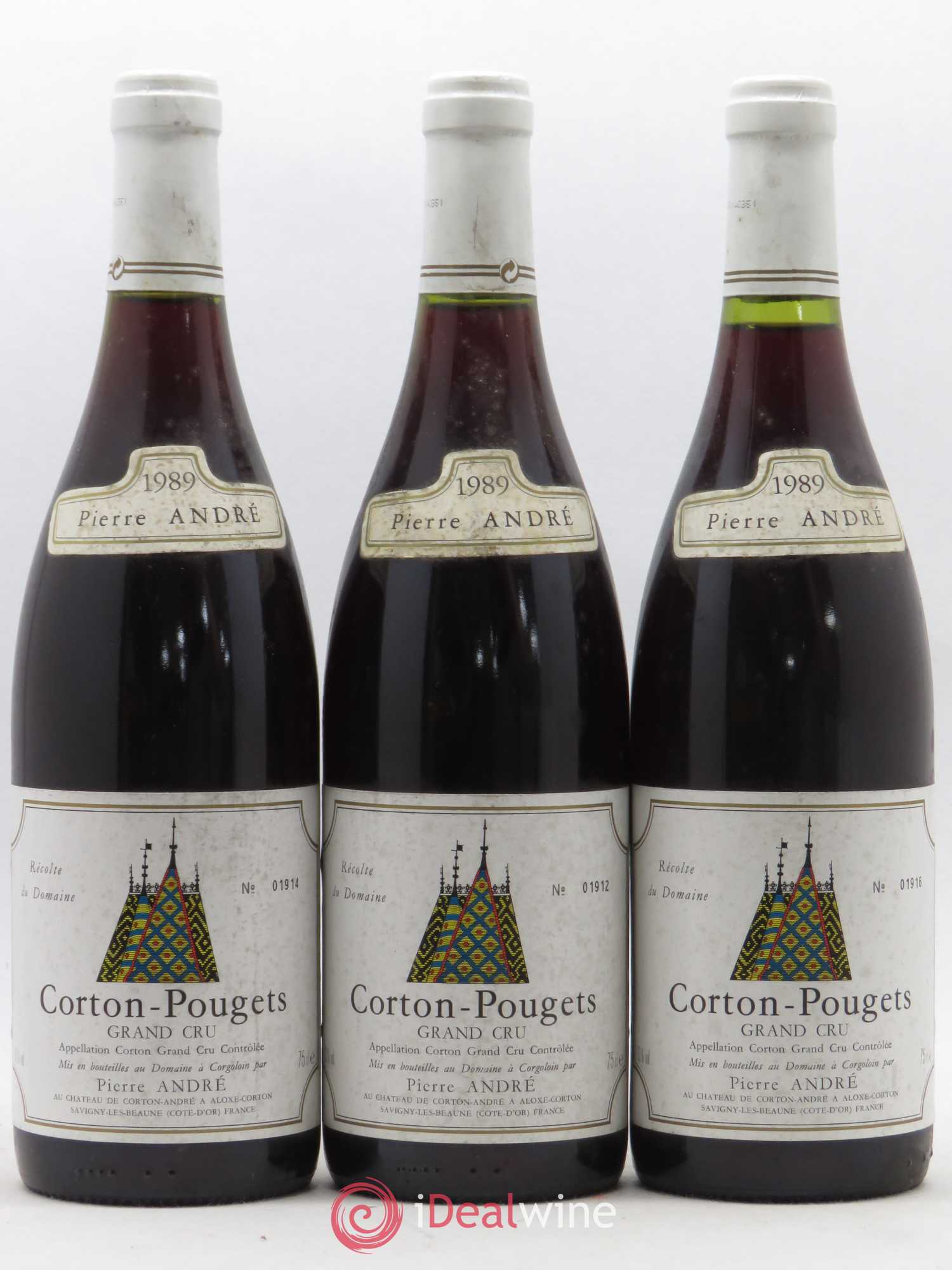 Corton Grand Cru Pougets Pierre Andre 1989 - Lot de 3 bouteilles - 0