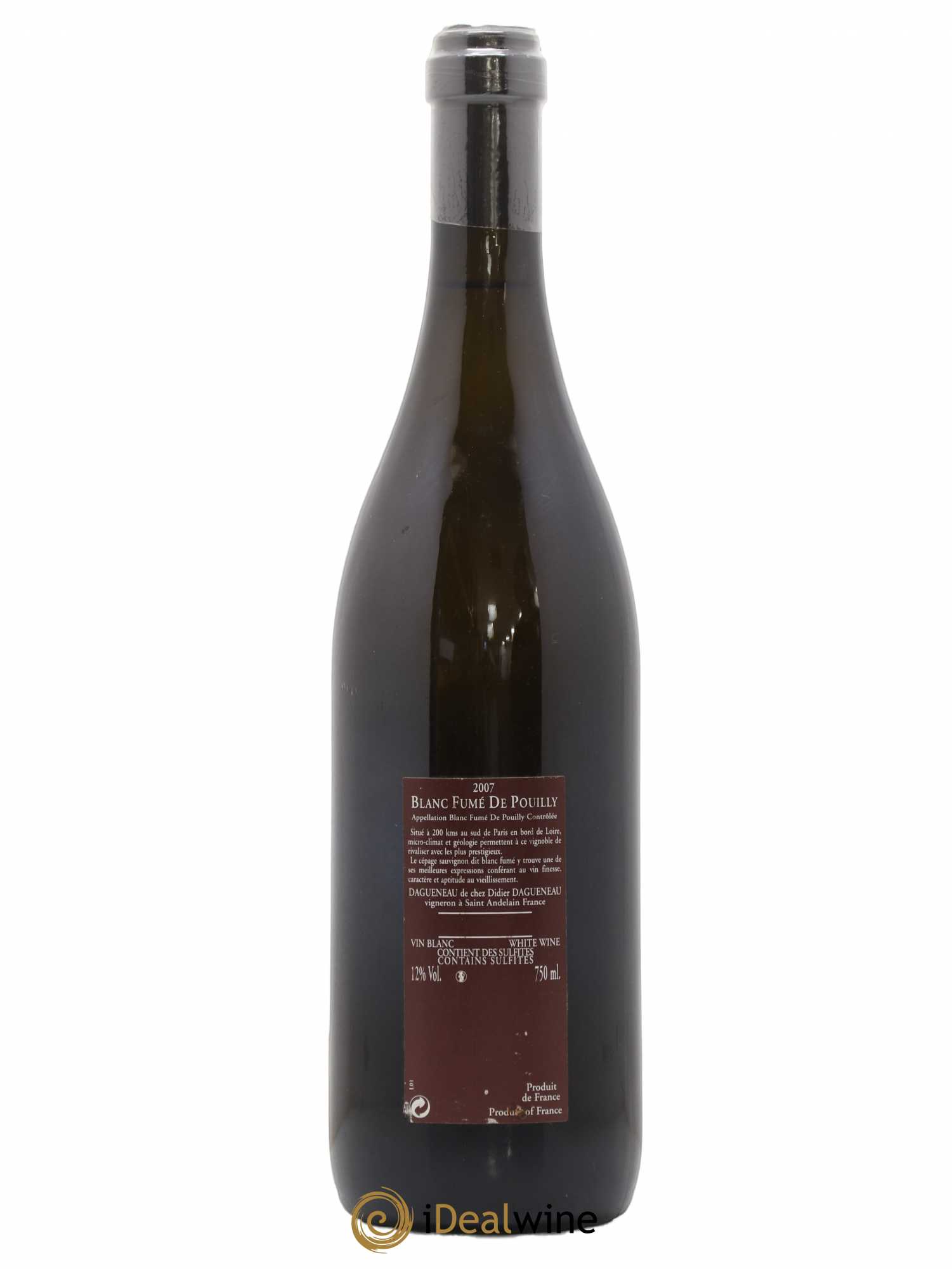 Vin de France (anciennement Pouilly-Fumé) Pur Sang Dagueneau (Domaine Didier - Louis-Benjamin) 2007 - Lot de 1 bouteille - 1
