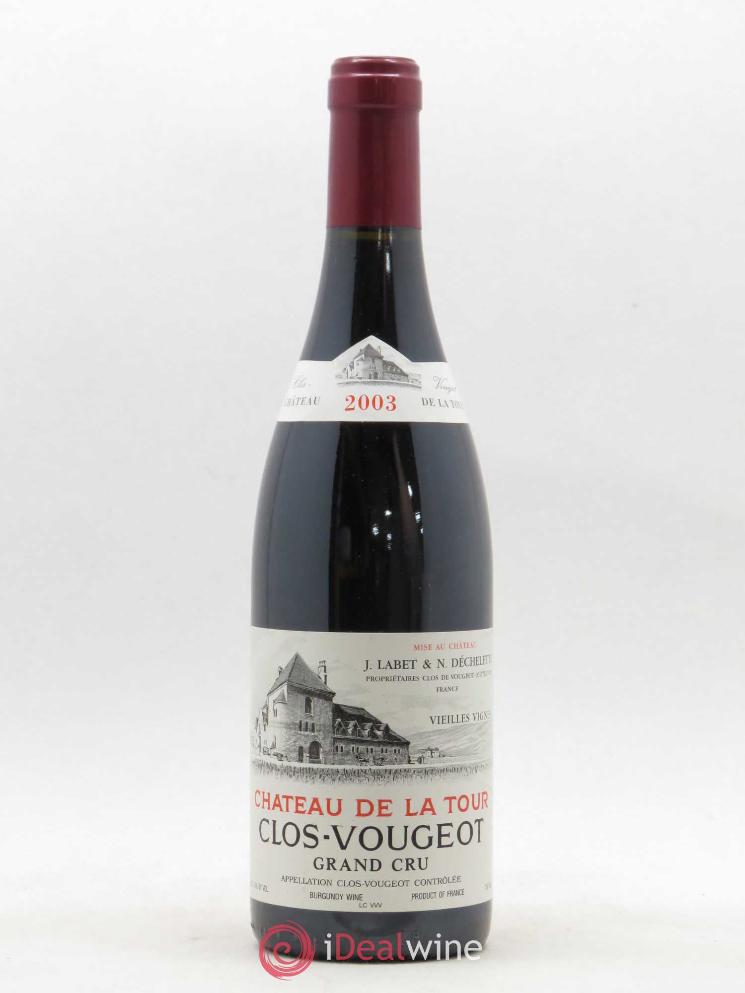 Clos de Vougeot Grand Cru Vieilles Vignes Château de La Tour 2003 - Lot de 1 bouteille - 0