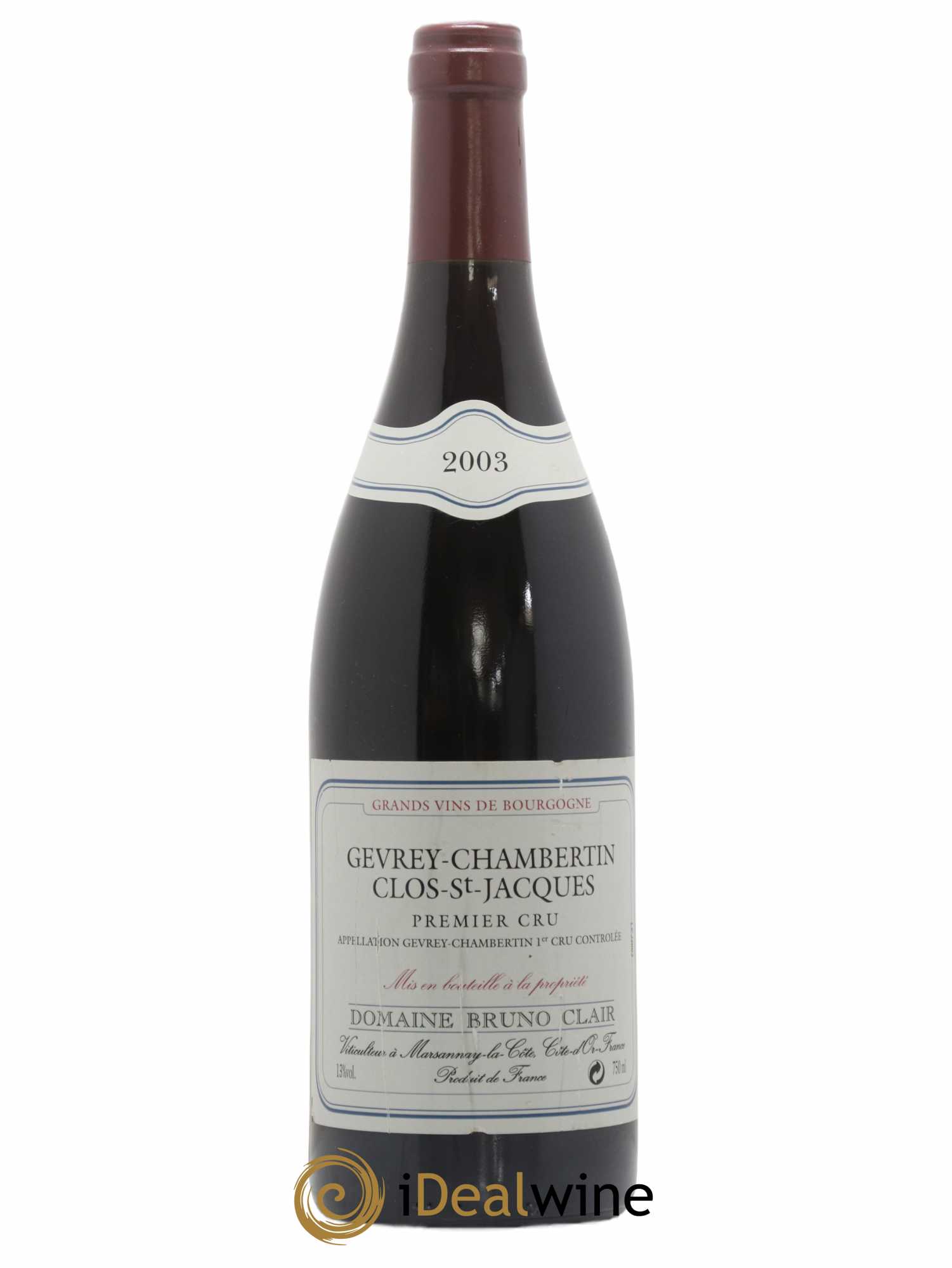 Gevrey-Chambertin 1er Cru Clos Saint-Jacques Bruno Clair (Domaine) 2003 - Lot de 1 bouteille - 0