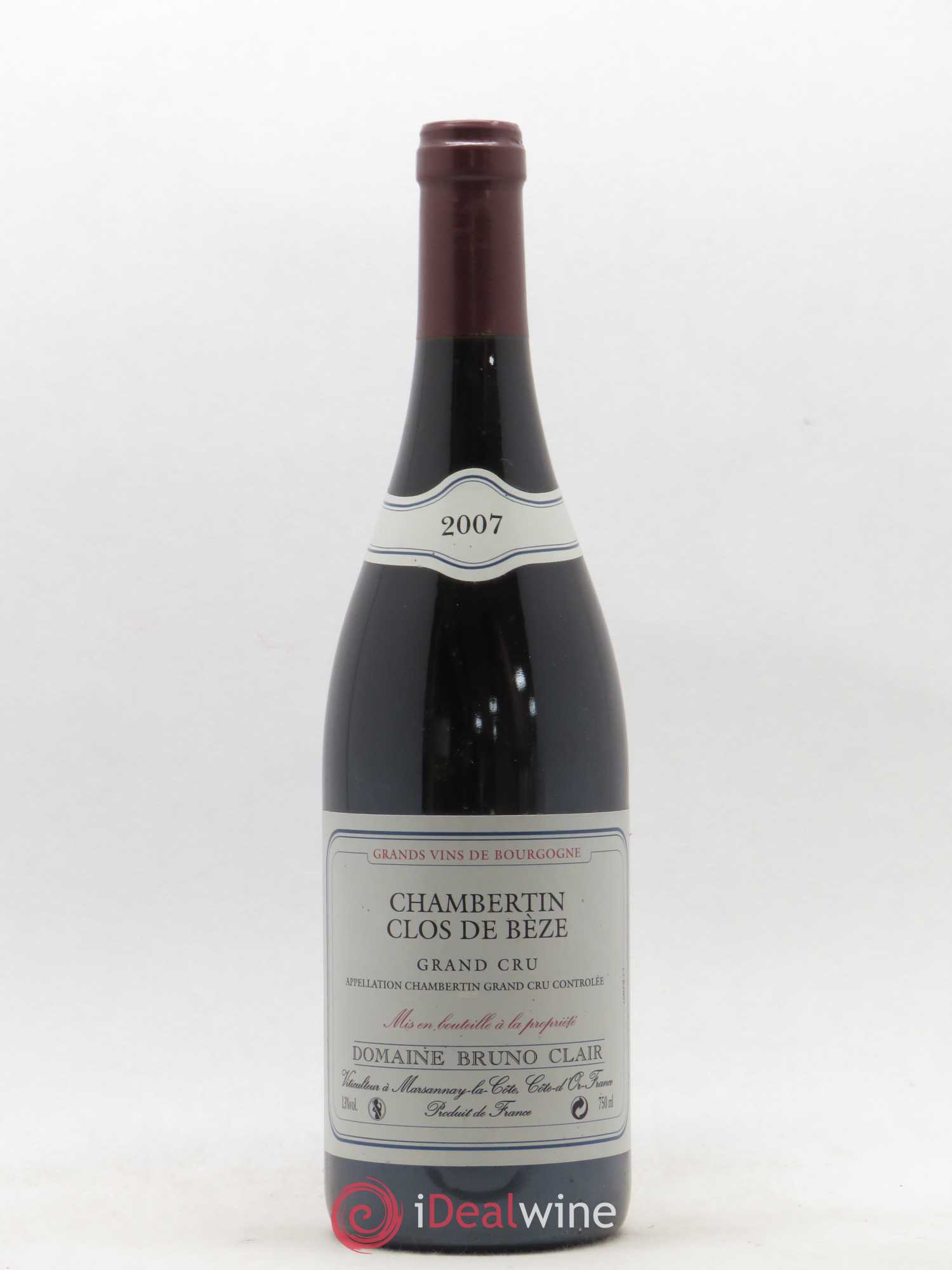 Chambertin Clos de Bèze Grand Cru Bruno Clair (Domaine) 2007 - Lot de 1 bouteille - 0