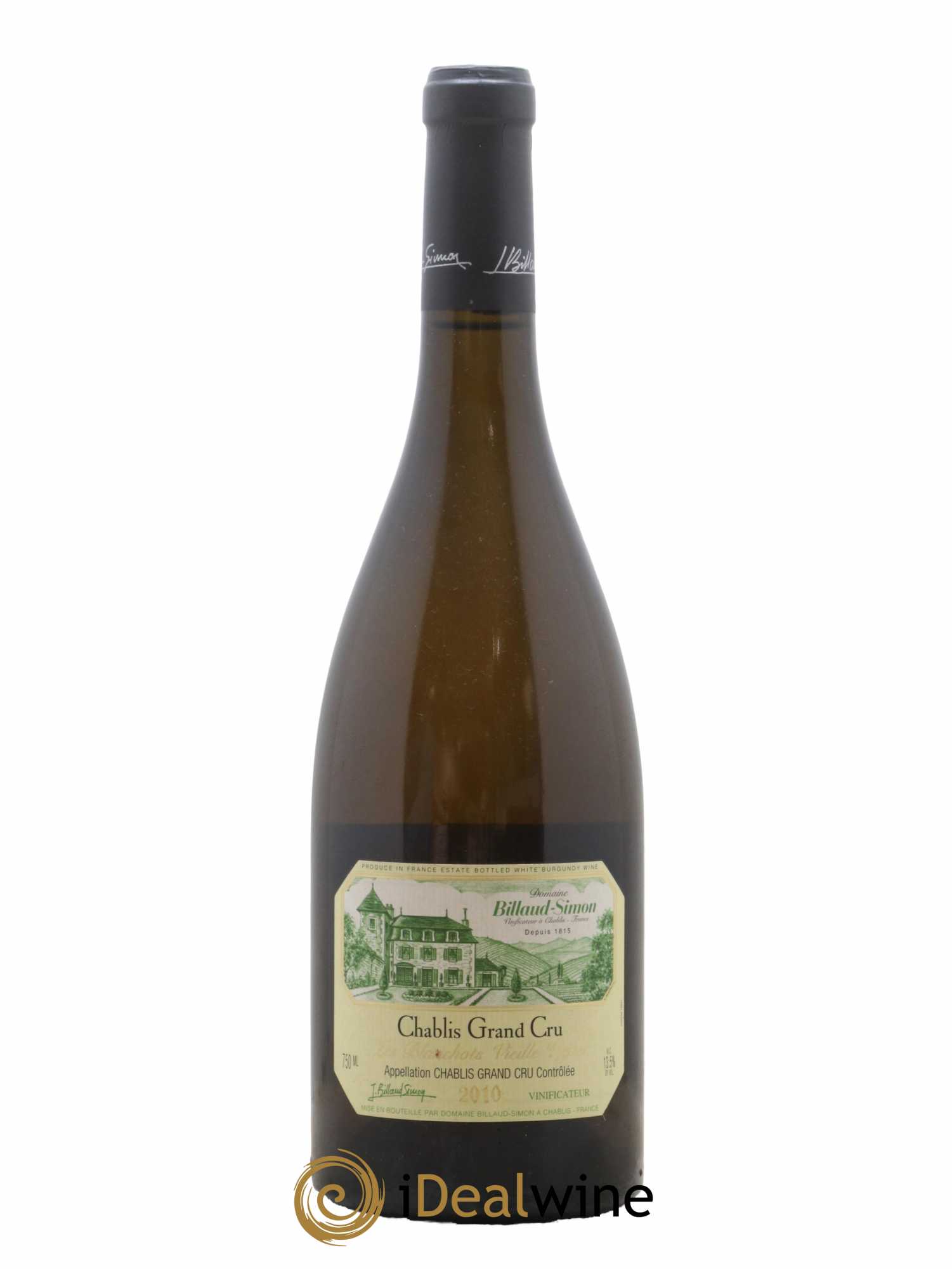 Chablis Grand Cru Blanchot Vielles vignes Billaud-Simon (Domaine) 2010 - Lot de 1 bouteille - 0