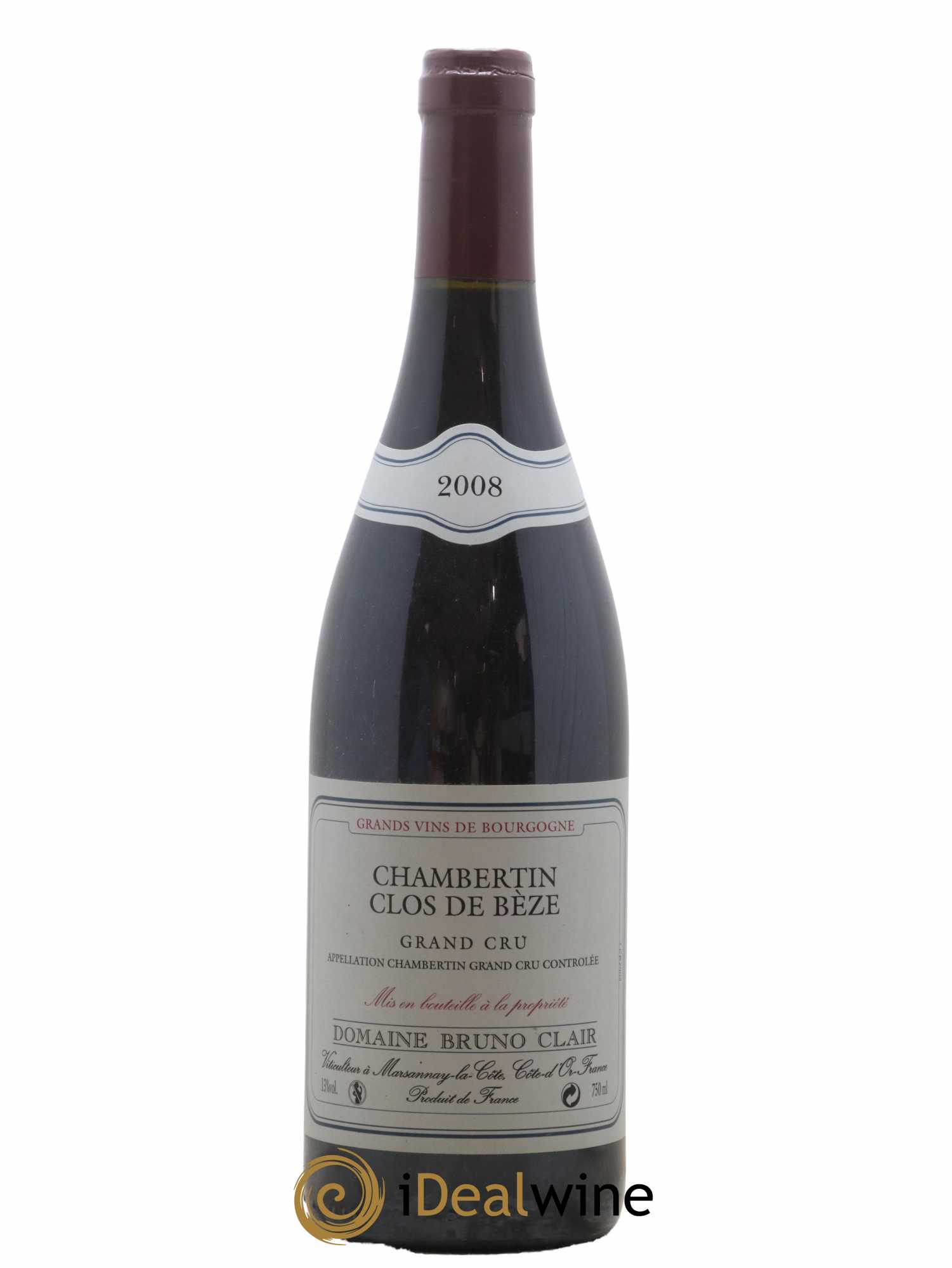 Chambertin Clos de Bèze Grand Cru Bruno Clair (Domaine) 2008 - Lot de 1 bouteille - 0