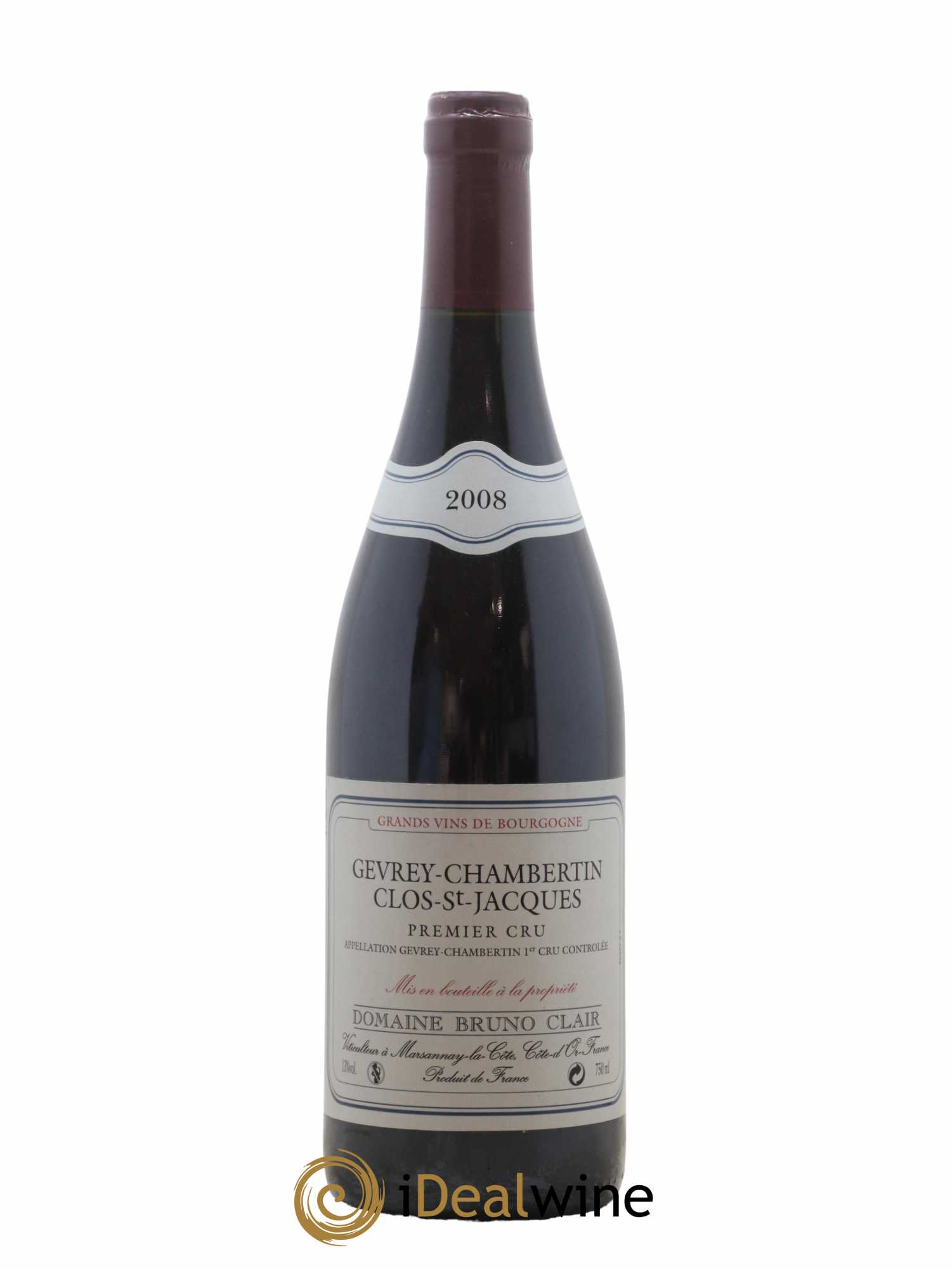 Gevrey-Chambertin 1er Cru Clos Saint-Jacques Bruno Clair (Domaine) 2008 - Lot de 1 bouteille - 0