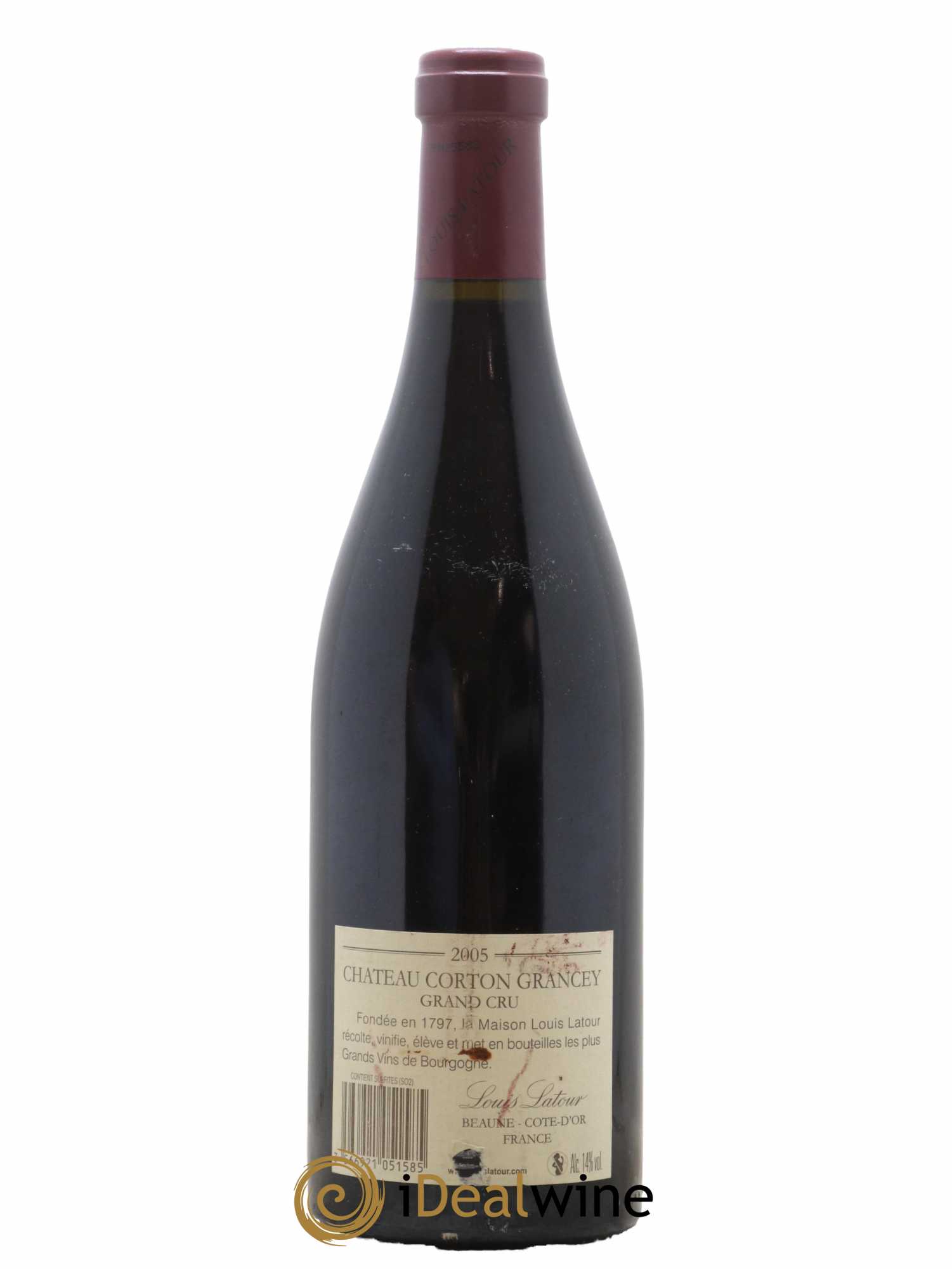 Corton Grand Cru Château Corton Grancey Louis Latour 2005 - Lot de 1 bouteille - 1