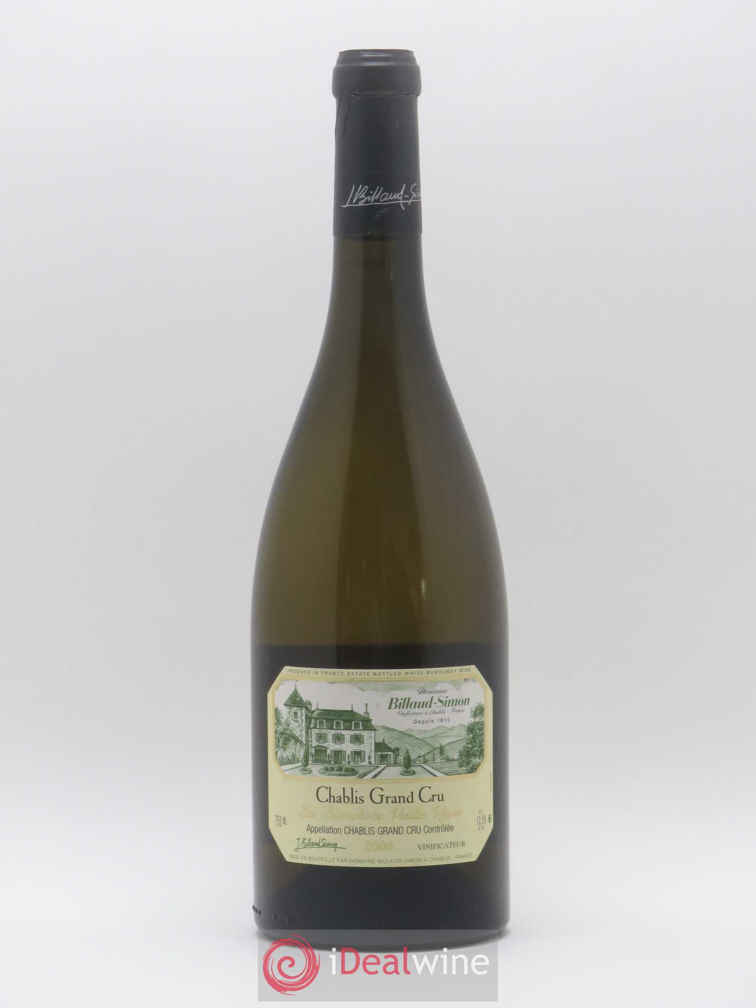 Chablis Grand Cru Blanchot Vielles vignes Billaud-Simon (Domaine) 2006 - Lot de 1 bouteille - 0