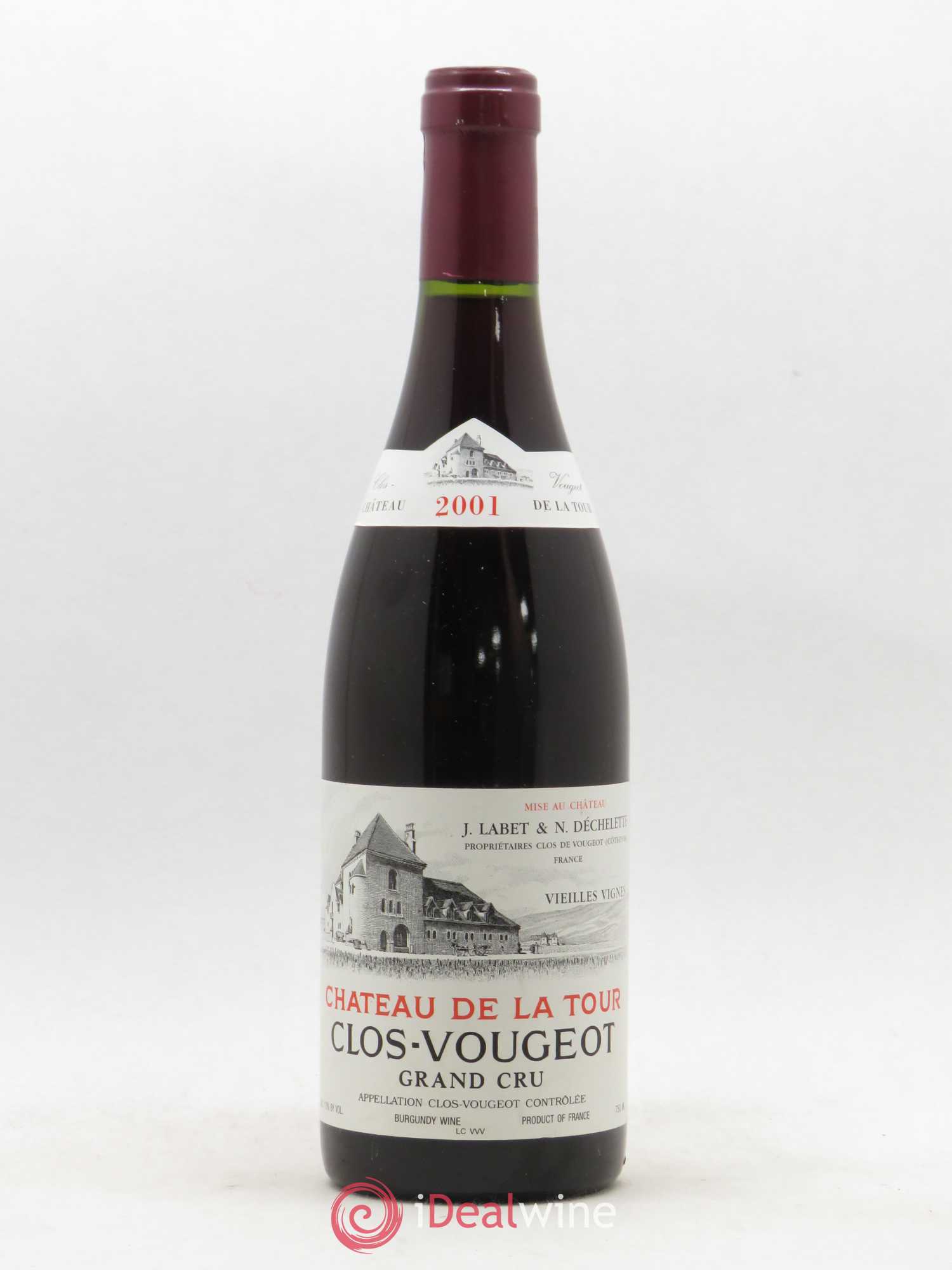 Clos de Vougeot Grand Cru Vieilles Vignes Château de La Tour 2001 - Lot de 1 bouteille - 0