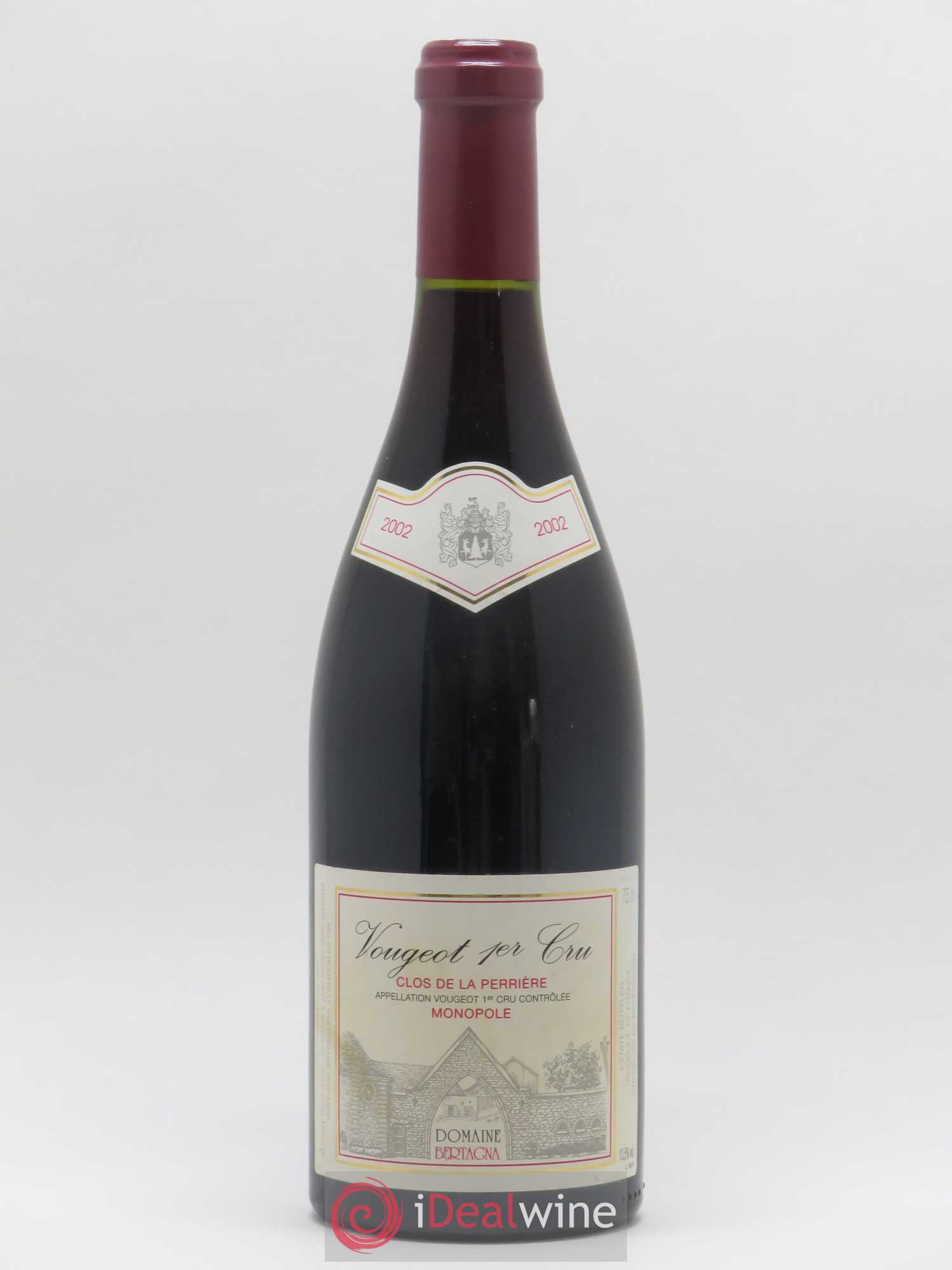 Vougeot 1er Cru Clos de La Perrière Monopole Bertagna 2002 - Lot de 1 bouteille - 0