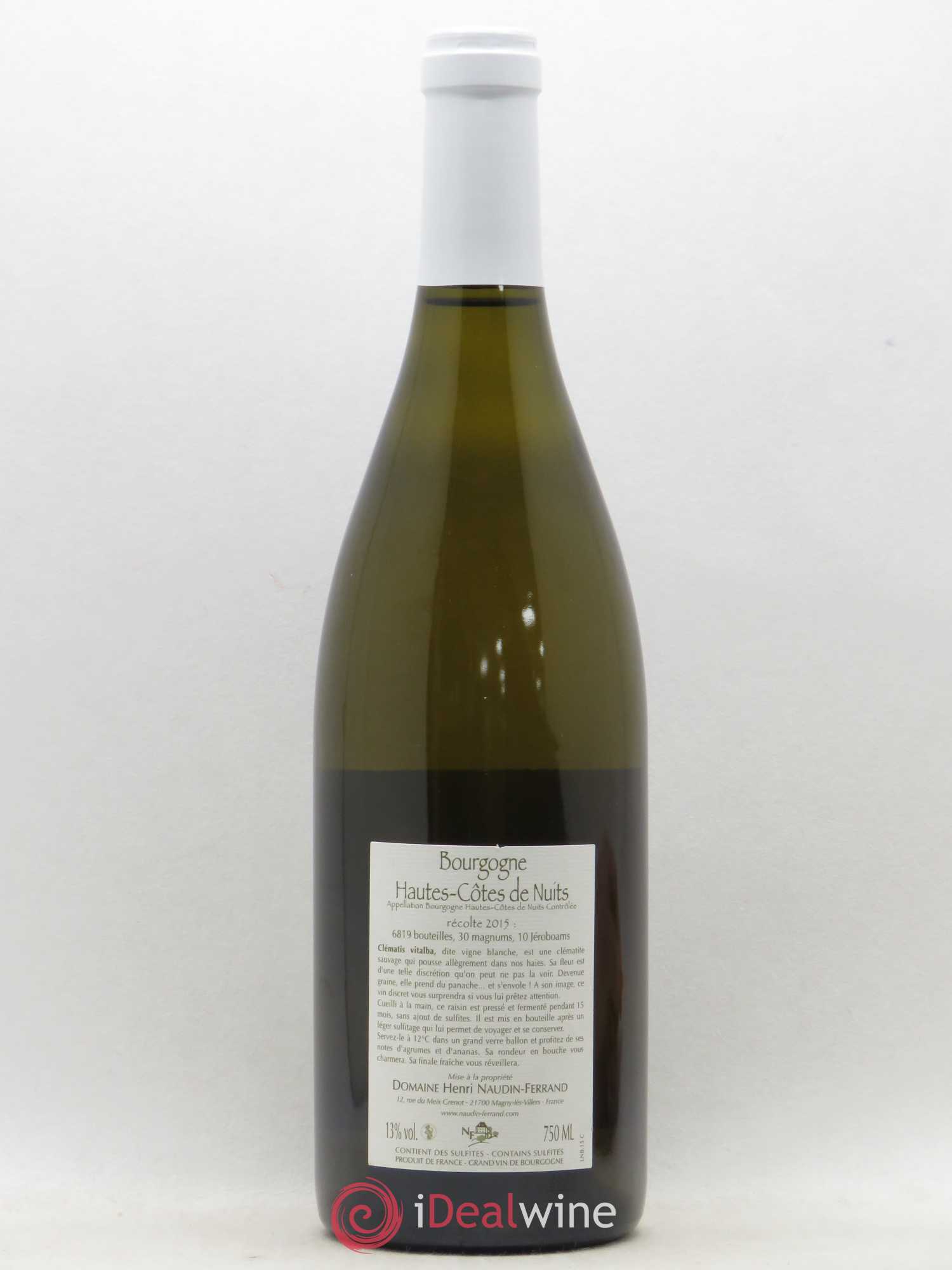 Hautes-Côtes de Nuits Clematis Vitalba Claire Naudin 2015 - Lot de 1 bouteille - 1