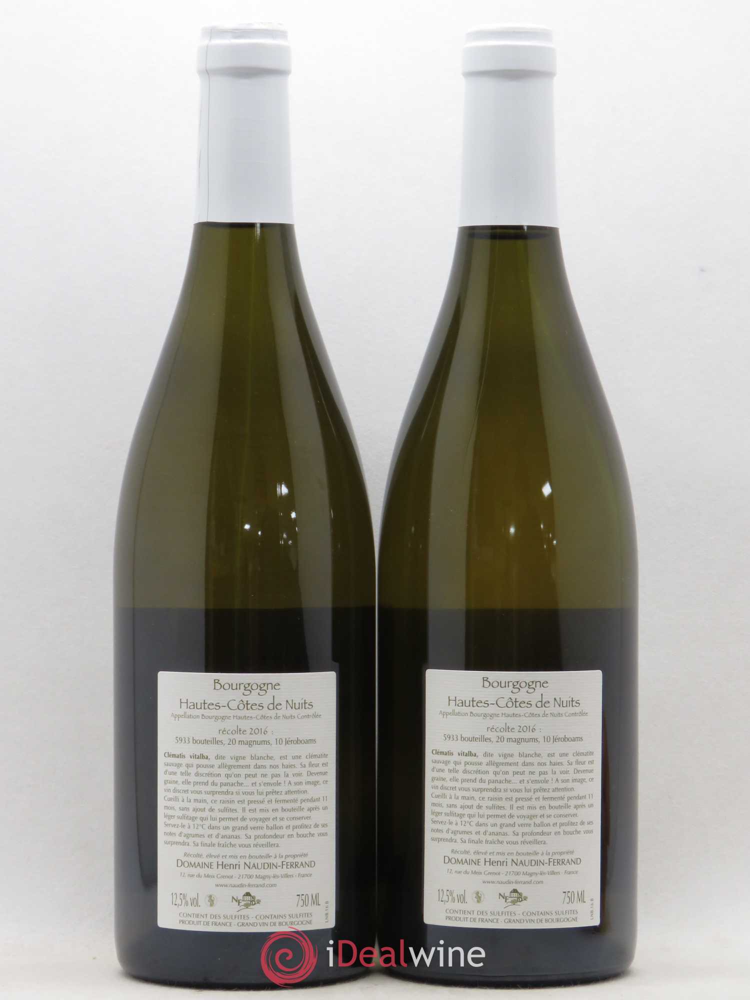 Hautes-Côtes de Nuits Clematis Vitalba Claire Naudin 2016 - Posten von 2 Flaschen - 1