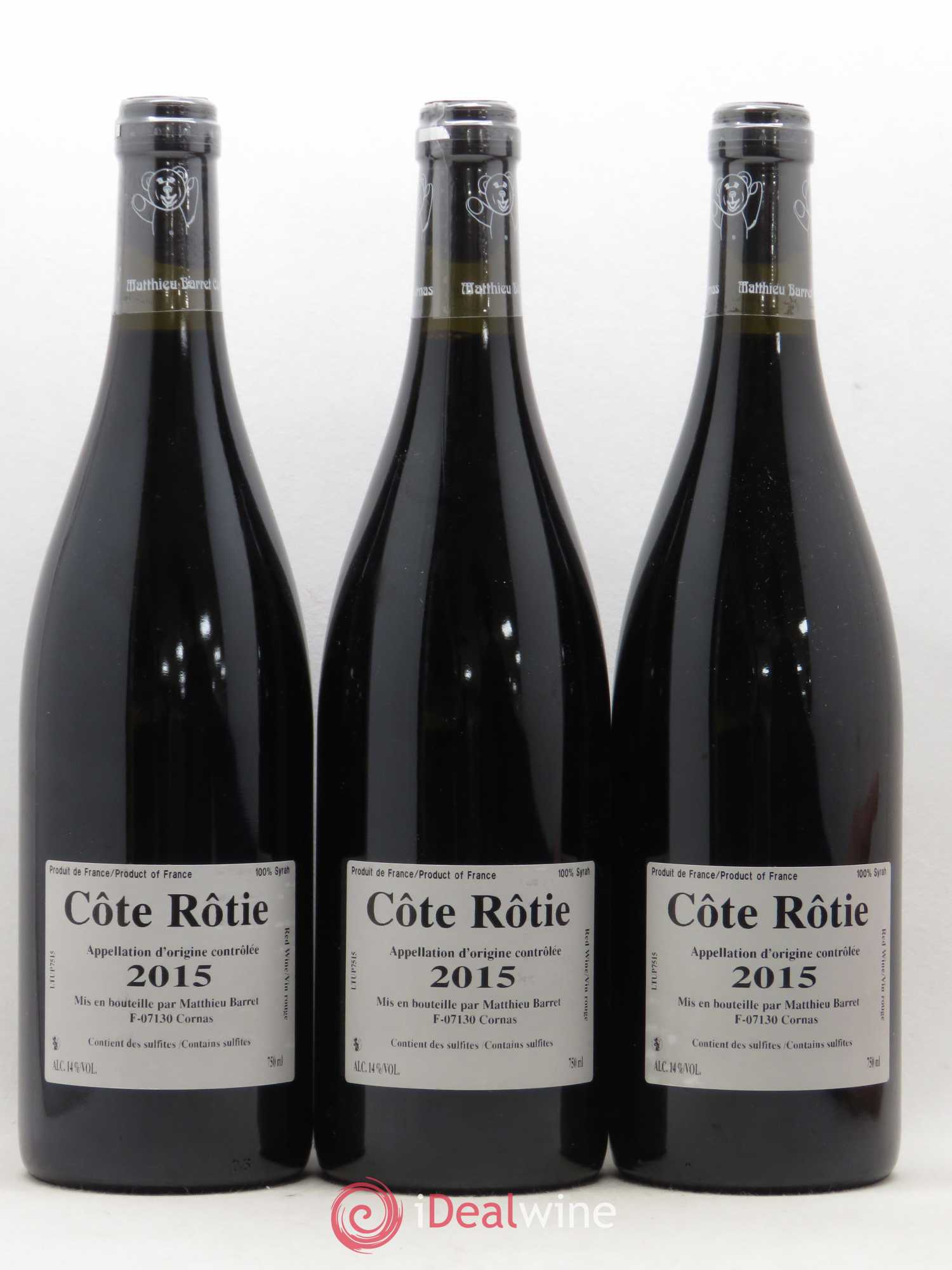 Côte-Rôtie Tupin's Coulet (Domaine du) - Matthieu Barret 2015 - Lot de 3 bouteilles - 1