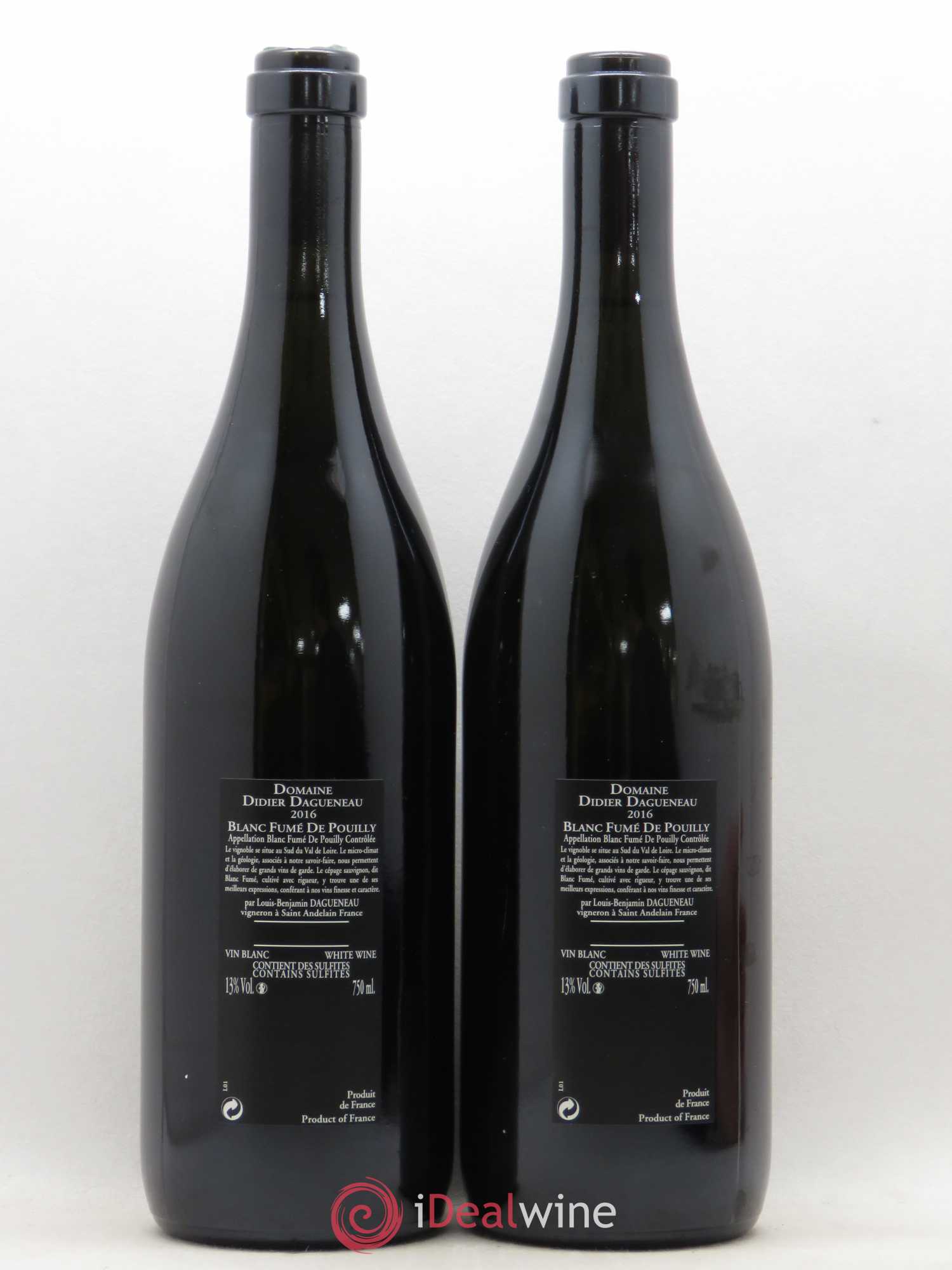 Vin de France (anciennement Pouilly-Fumé) Silex Dagueneau (Domaine Didier - Louis-Benjamin) 2016 - Lot de 2 bouteilles - 1
