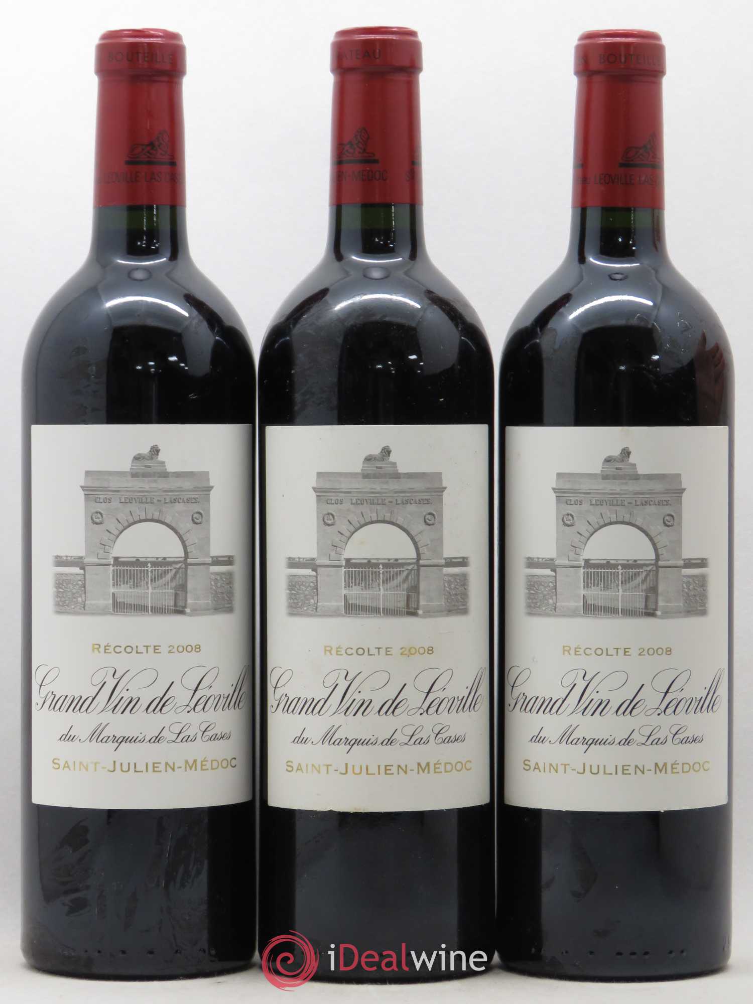 Château Léoville Las Cases 2ème Grand Cru Classé 2008 - Lot de 3 bouteilles - 0