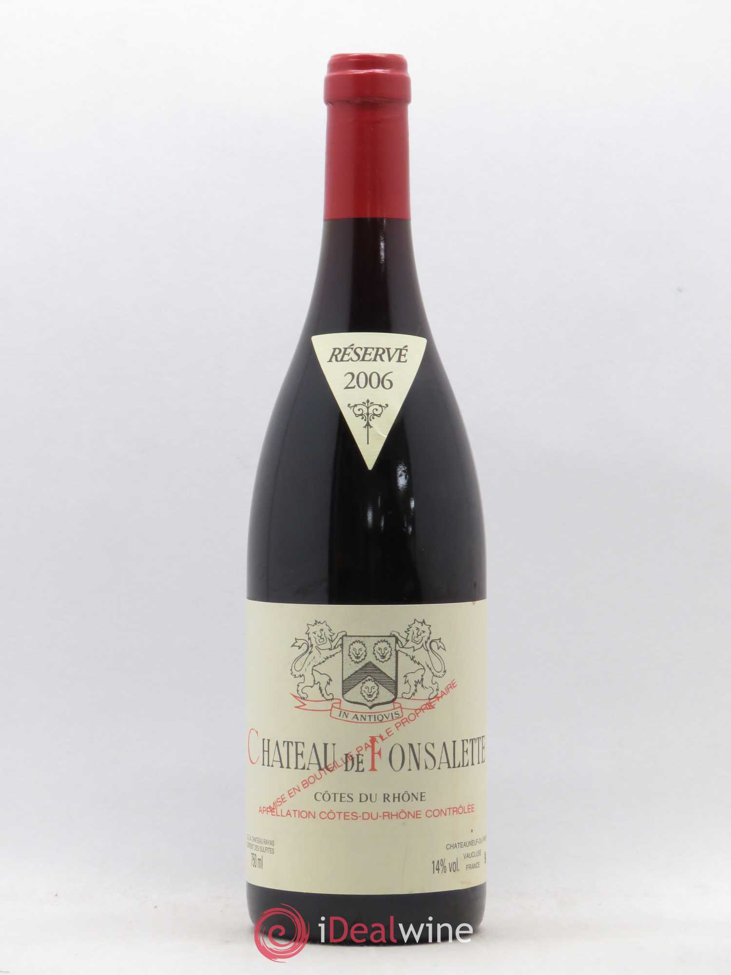 Côtes-du-Rhône Château de Fonsalette Emmanuel Reynaud 2006 - Lot de 1 bouteille - 0