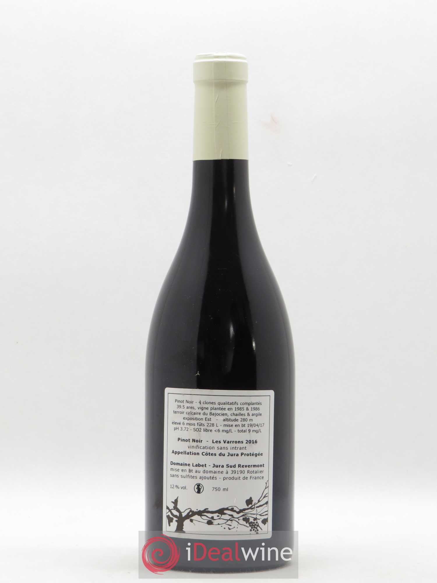 Côtes du Jura Pinot Noir Les Varrons Sélection Massale Romain - Julien - Charline Labet 2016 - Lot de 1 bouteille - 1
