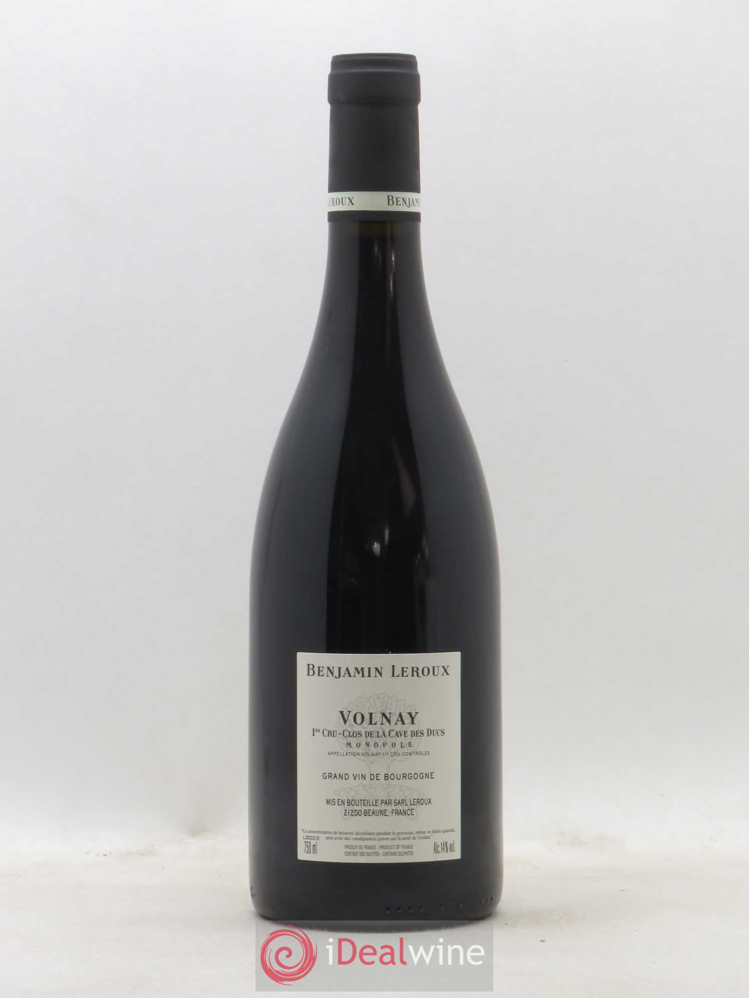 Volnay 1er Cru 1er Cru Clos de la Cave des Ducs Benjamin Leroux 2018 - Posten von 1 Flasche - 1