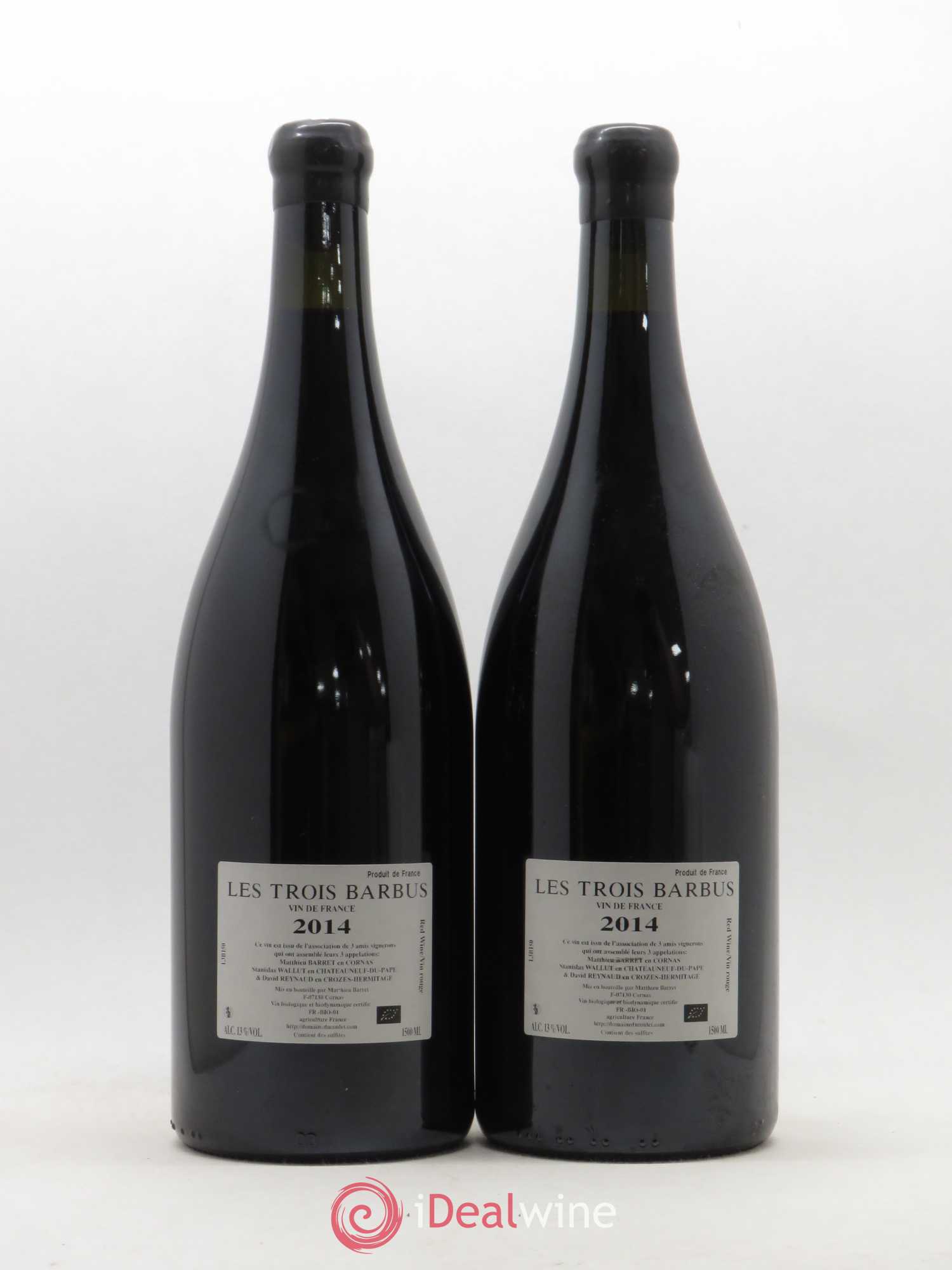 Vin de France Les 3 Barbus (Reynaud - Wallut - Barret) 2014 - Posten von 2 Magnum - 1