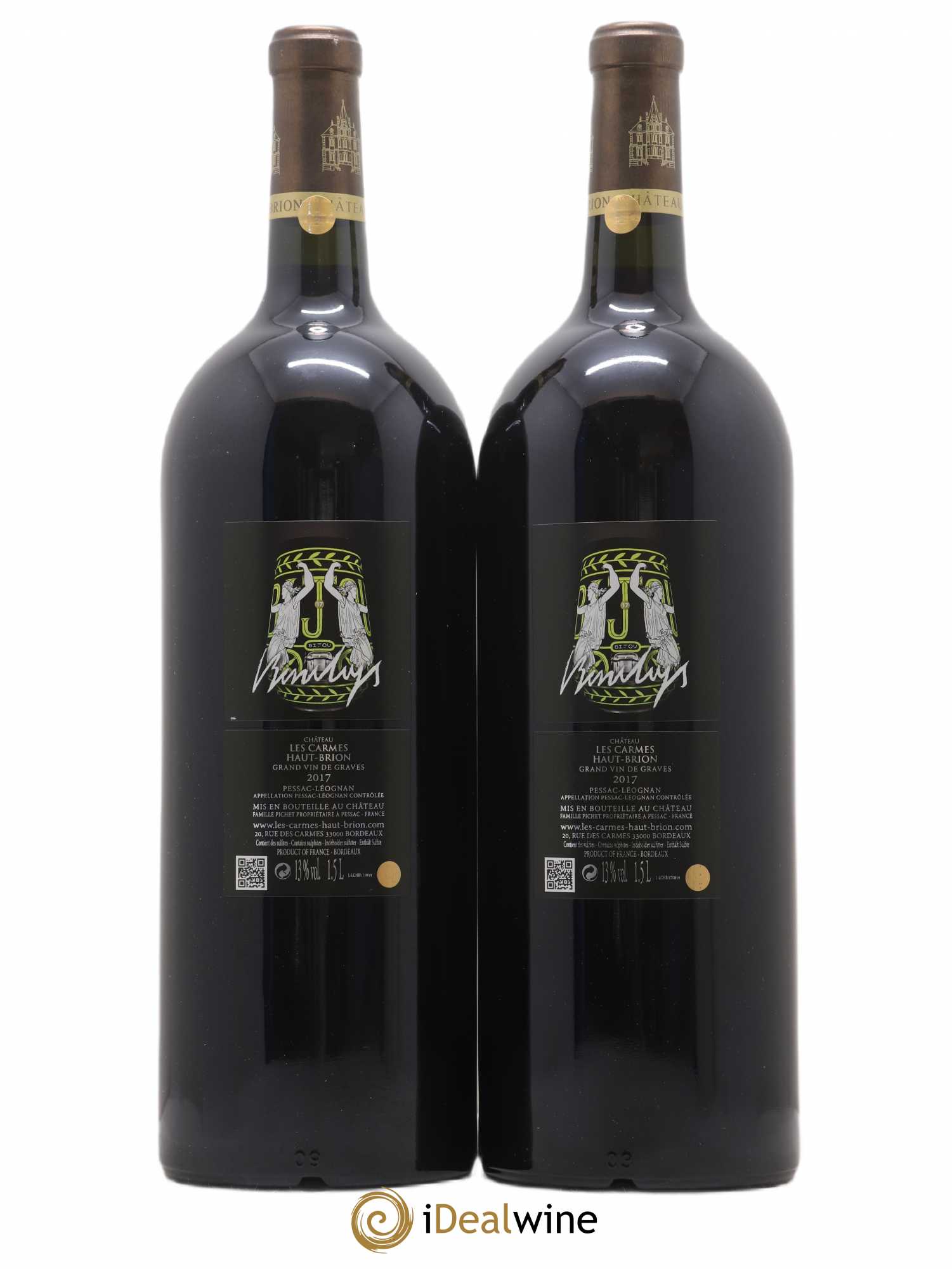 Château Les Carmes Haut-Brion 2017 - Lot of 2 magnums - 1