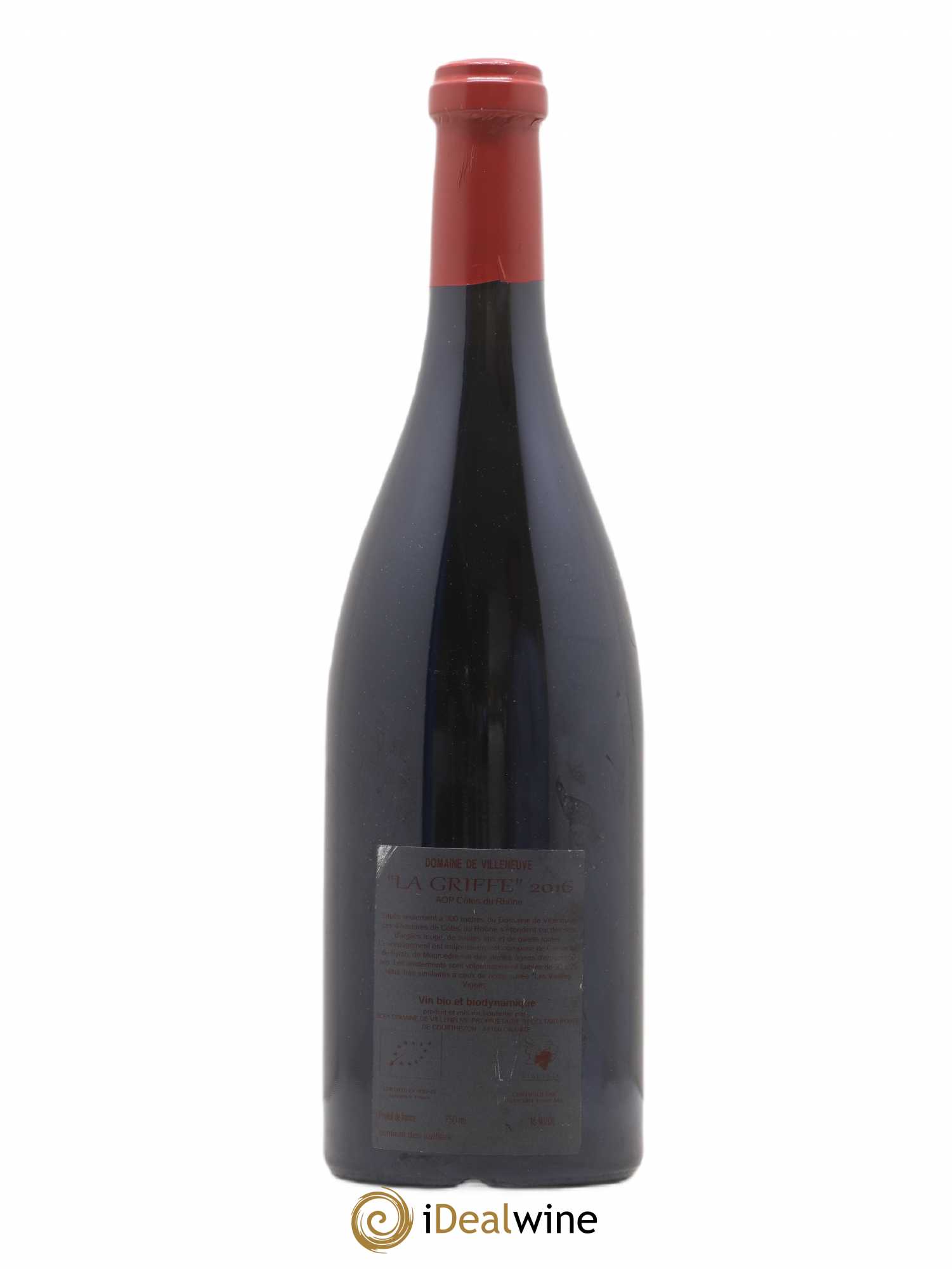 Côtes-du-Rhône La Griffe Domaine de Villeneuve 2016 - Lot de 1 bouteille - 1