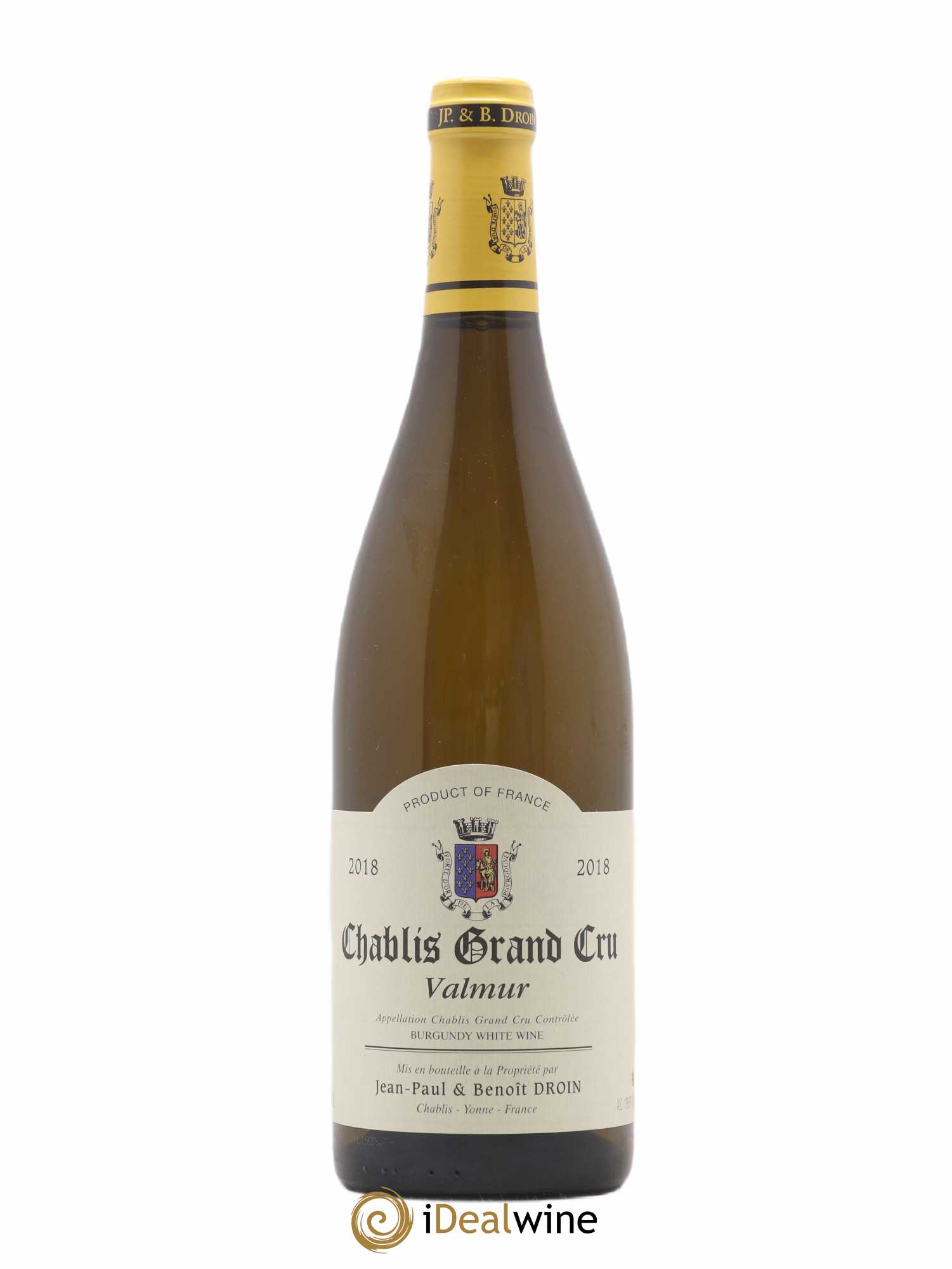 Chablis Grand Cru Valmur Jean-Paul & Benoît Droin (Domaine) 2018 - Lot de 1 bouteille - 0