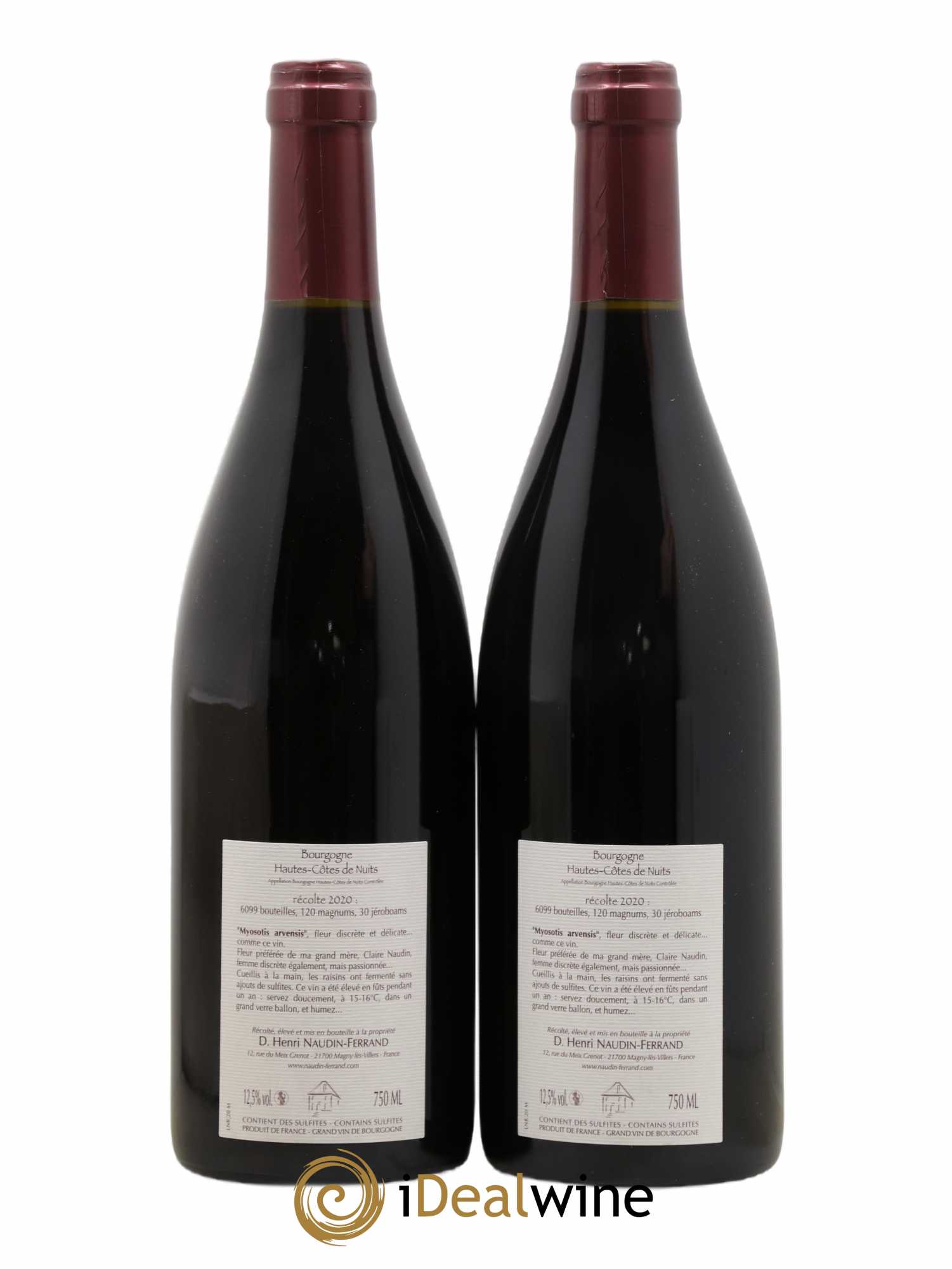 Hautes-Côtes de Nuits Myosotis Arvensis Naudin-Ferrand (Domaine) 2020 - Lot de 2 bouteilles - 1