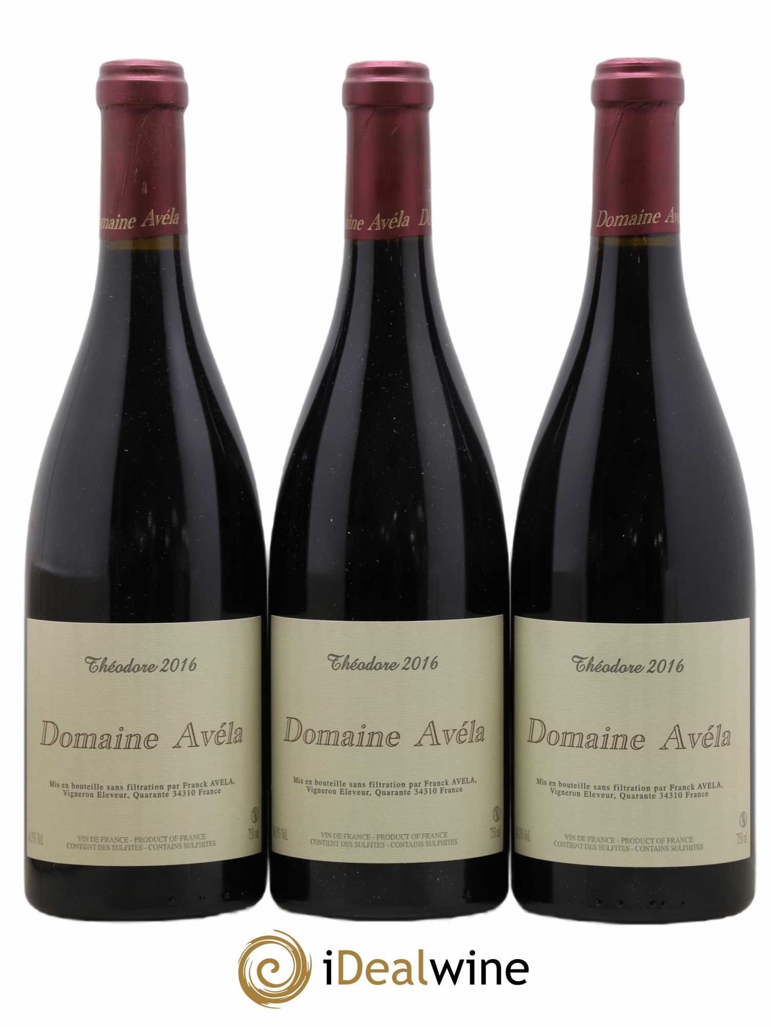 Vin de France Théodore Avéla 2016 - Lot de 3 bouteilles - 0