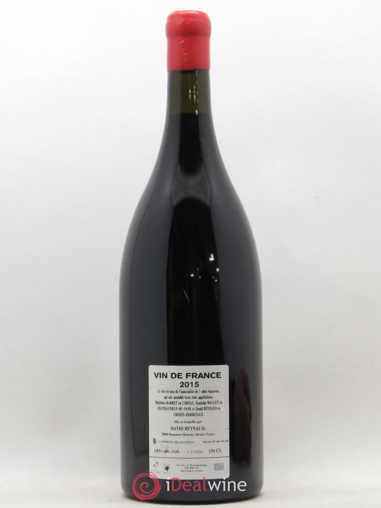 Vin de France Les 3 Barbus (Reynaud - Wallut - Barret) 2015 - Posten von 1 Magnum - 1