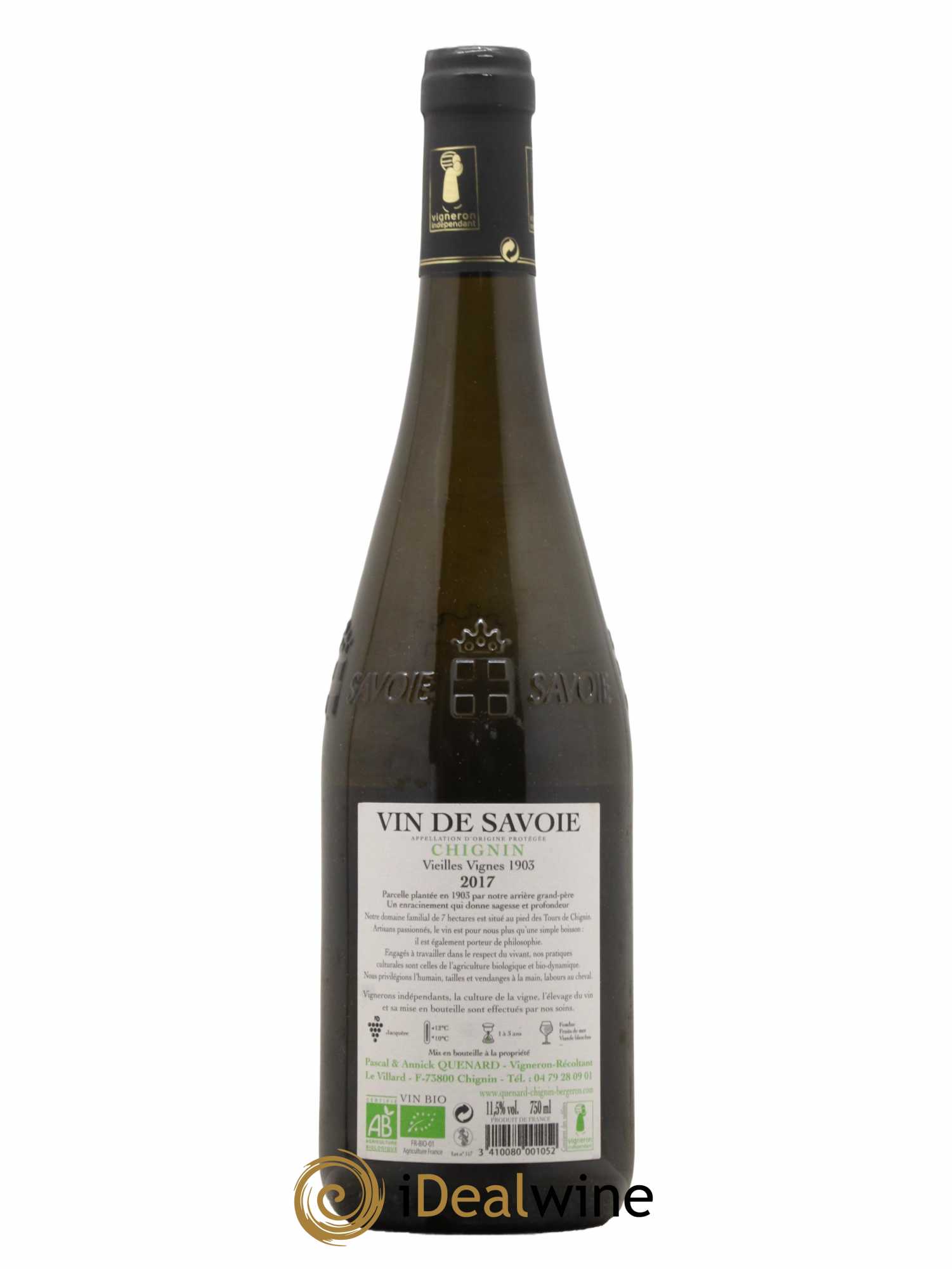Vin de Savoie Chignin-Bergeron André et Michel Quenard  2017 - Posten von 1 Flasche - 1
