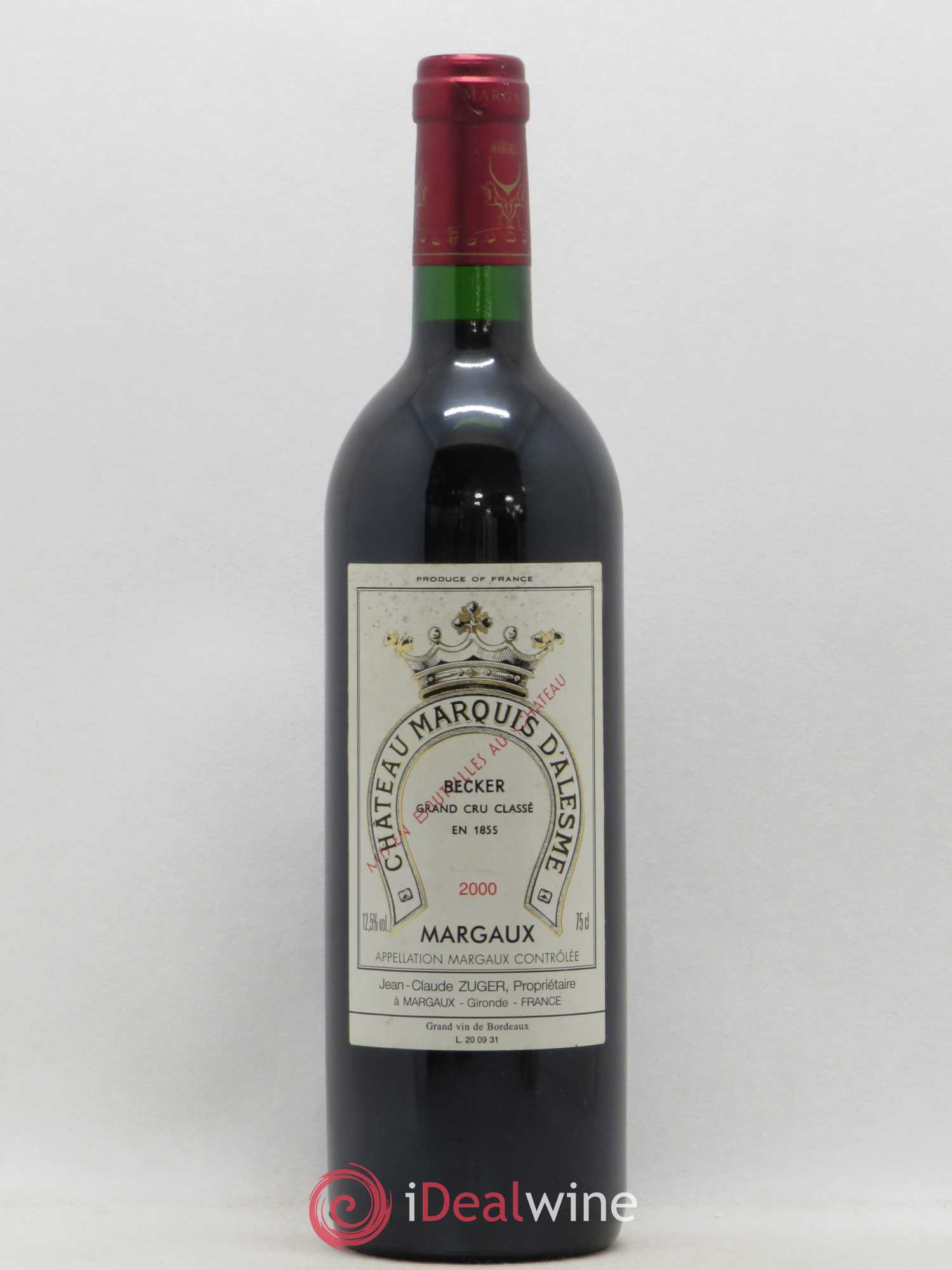 Château Marquis d'Alesme 2000 - Lot de 1 bouteille - 0