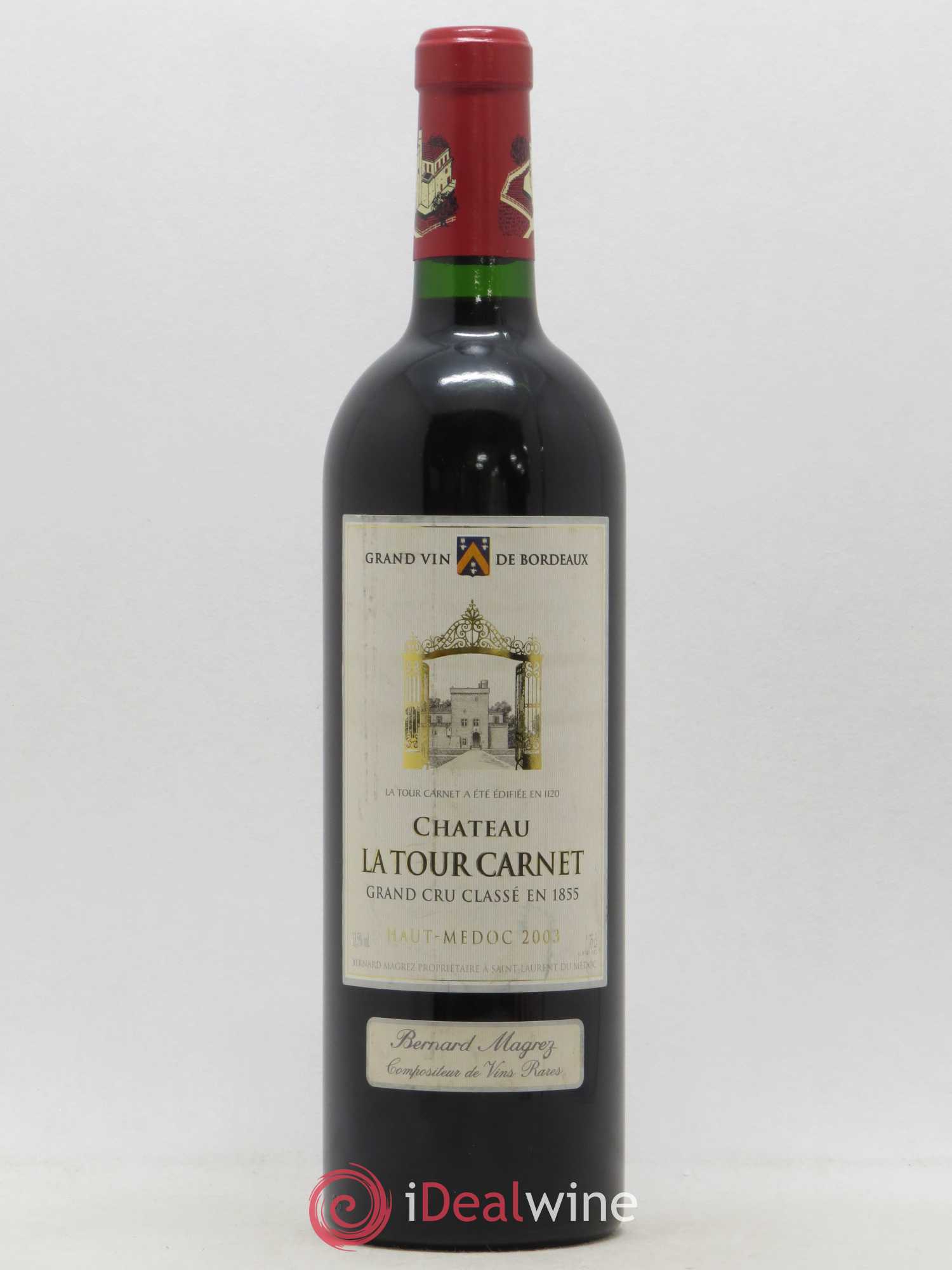Château la Tour Carnet 4ème Grand Cru Classé 2003 - Lot de 1 bouteille - 0