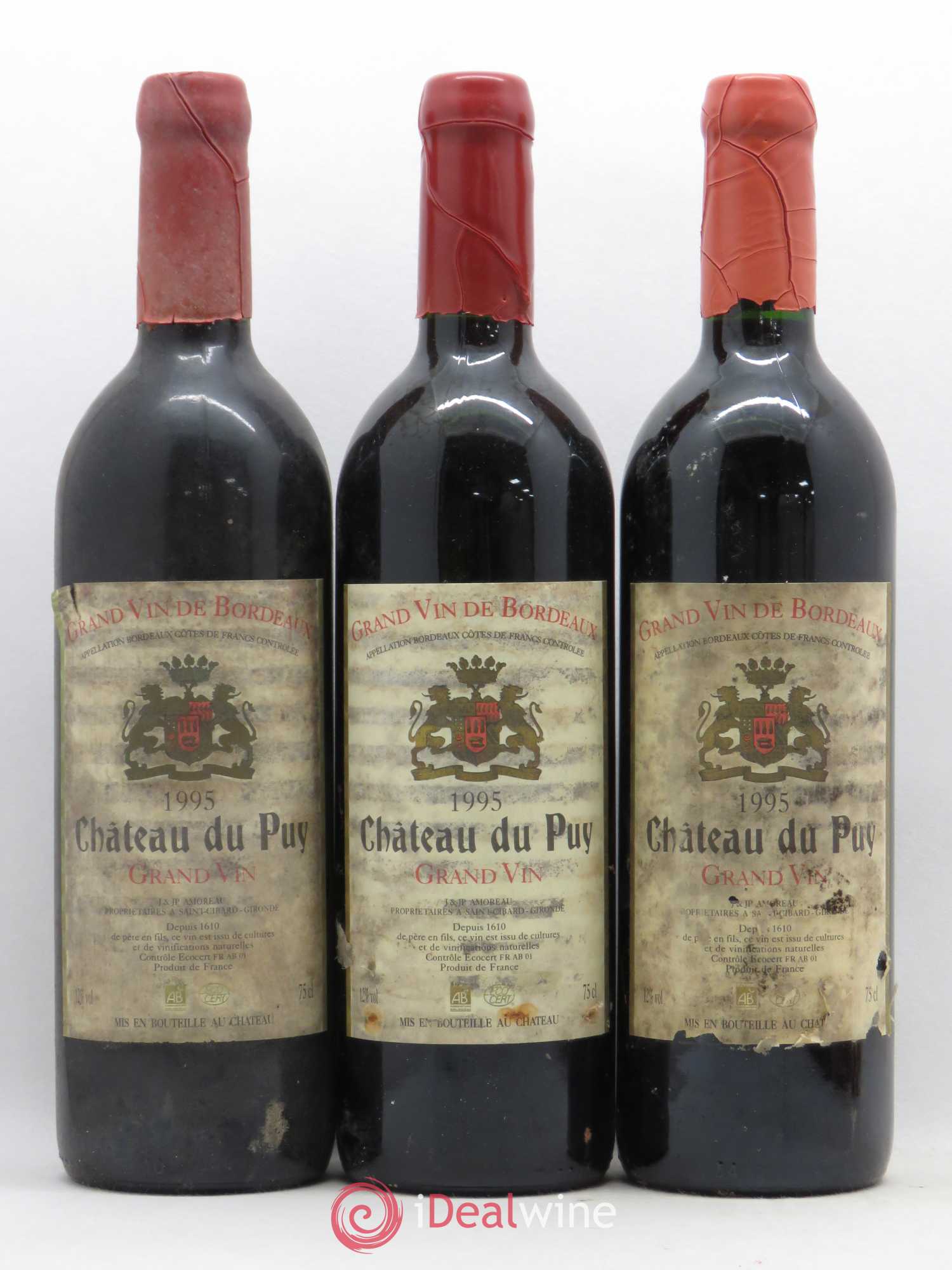 Château Le Puy 1995 - Lot de 3 bouteilles - 0