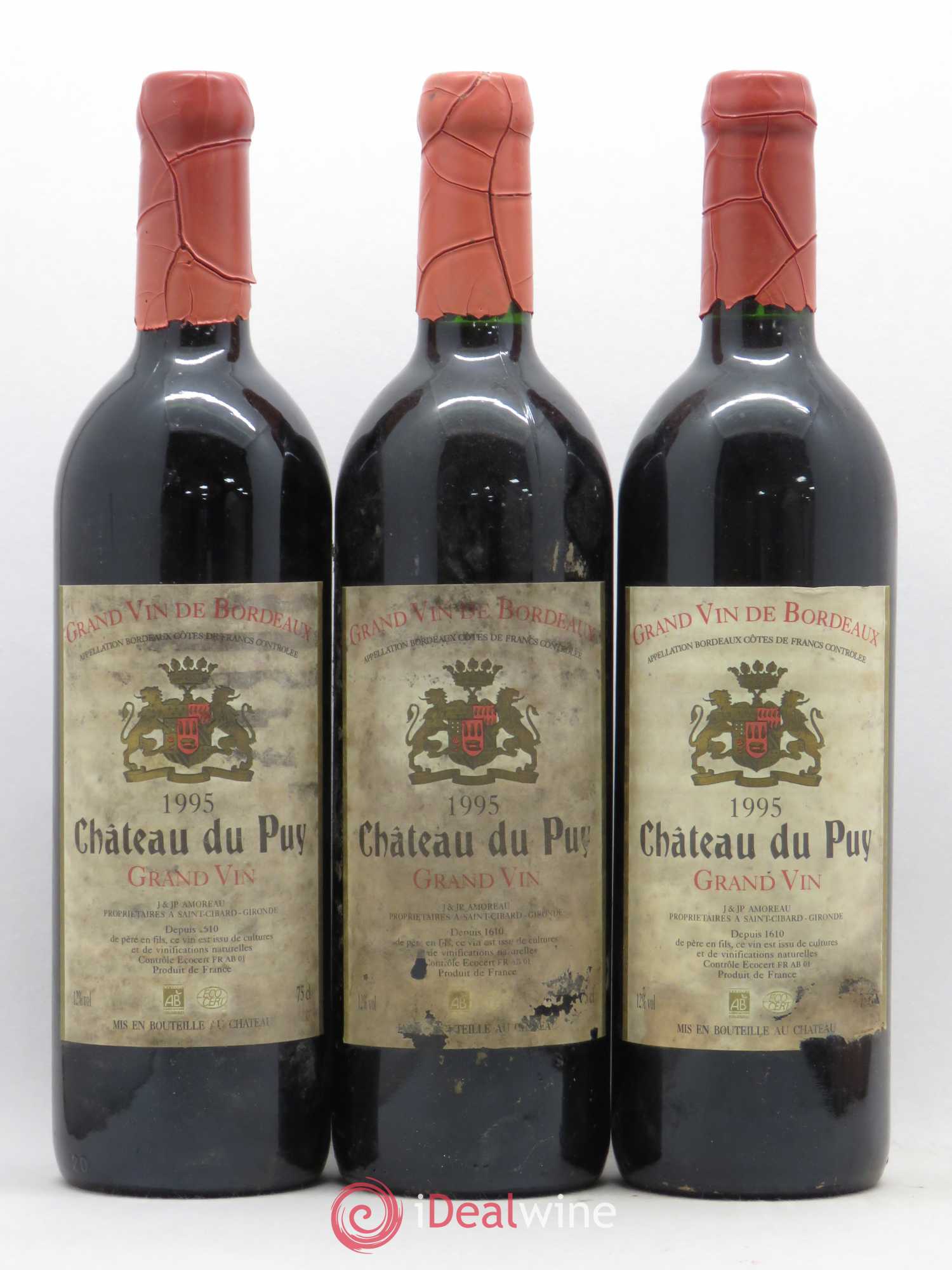Château Le Puy 1995 - Lot de 3 bouteilles - 0