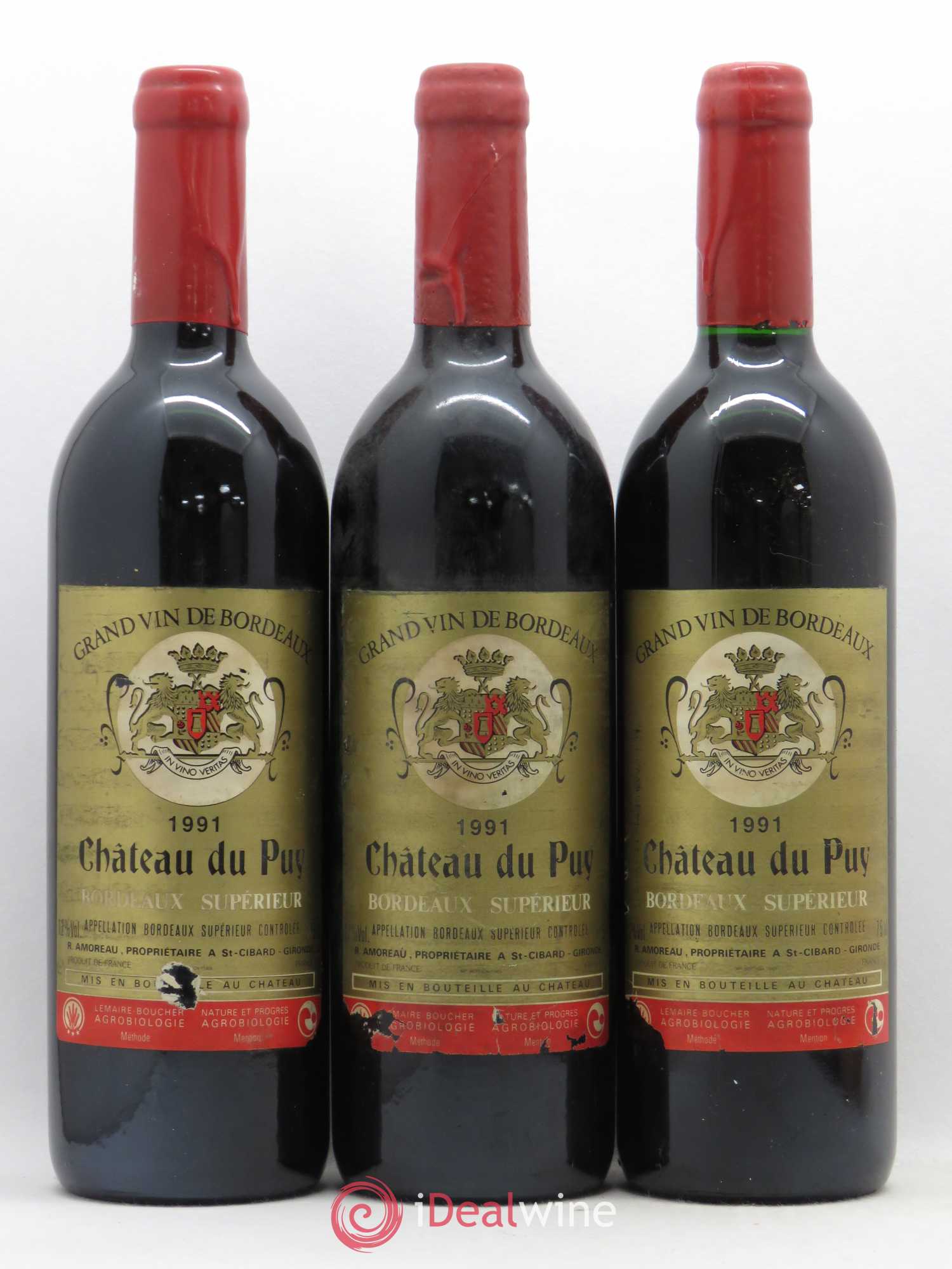 Château Le Puy 1991 - Lot de 3 bouteilles - 0