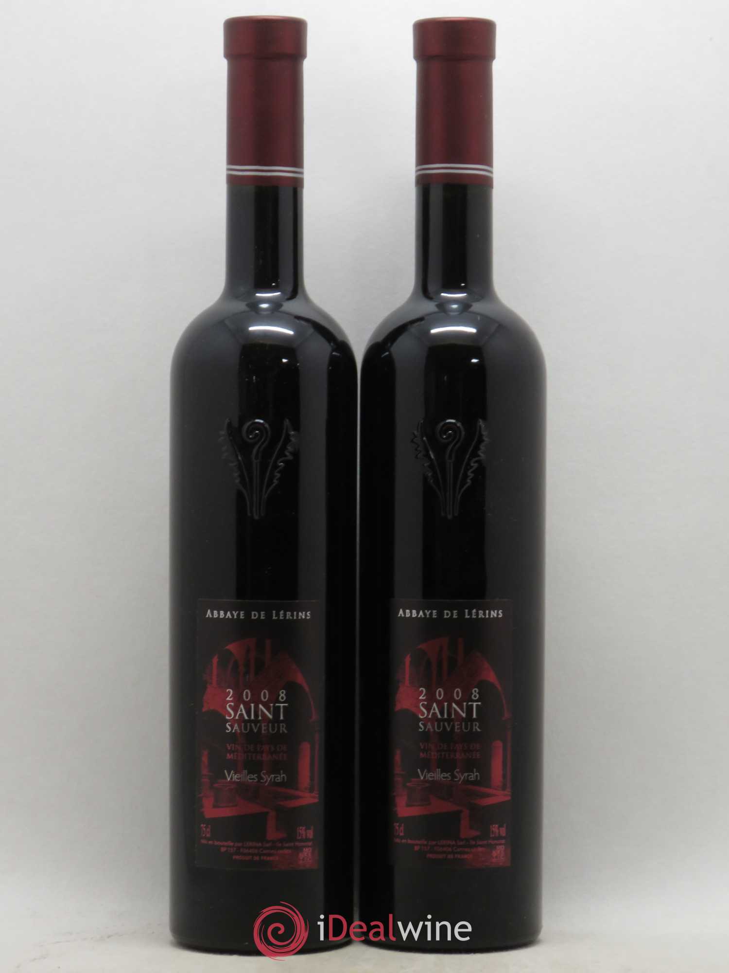 Divers IGP Méditerranée Vieilles Syrah Saint Sauveur Abbaye de Lérins 2008 - Posten von 2 Flaschen - 0