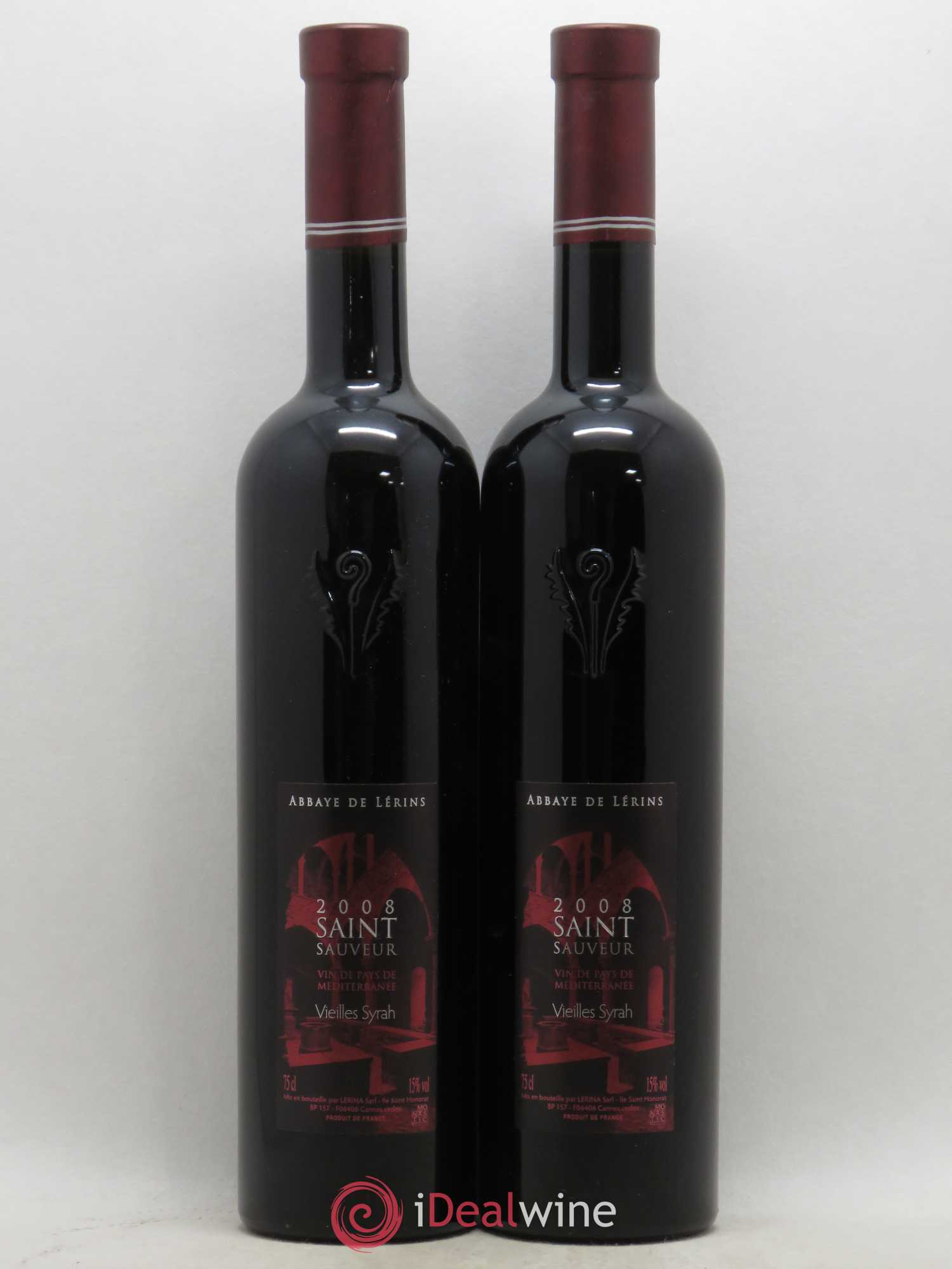 Divers IGP Méditerranée Vieilles Syrah Saint Sauveur Abbaye de Lérins 2008 - Posten von 2 Flaschen - 0
