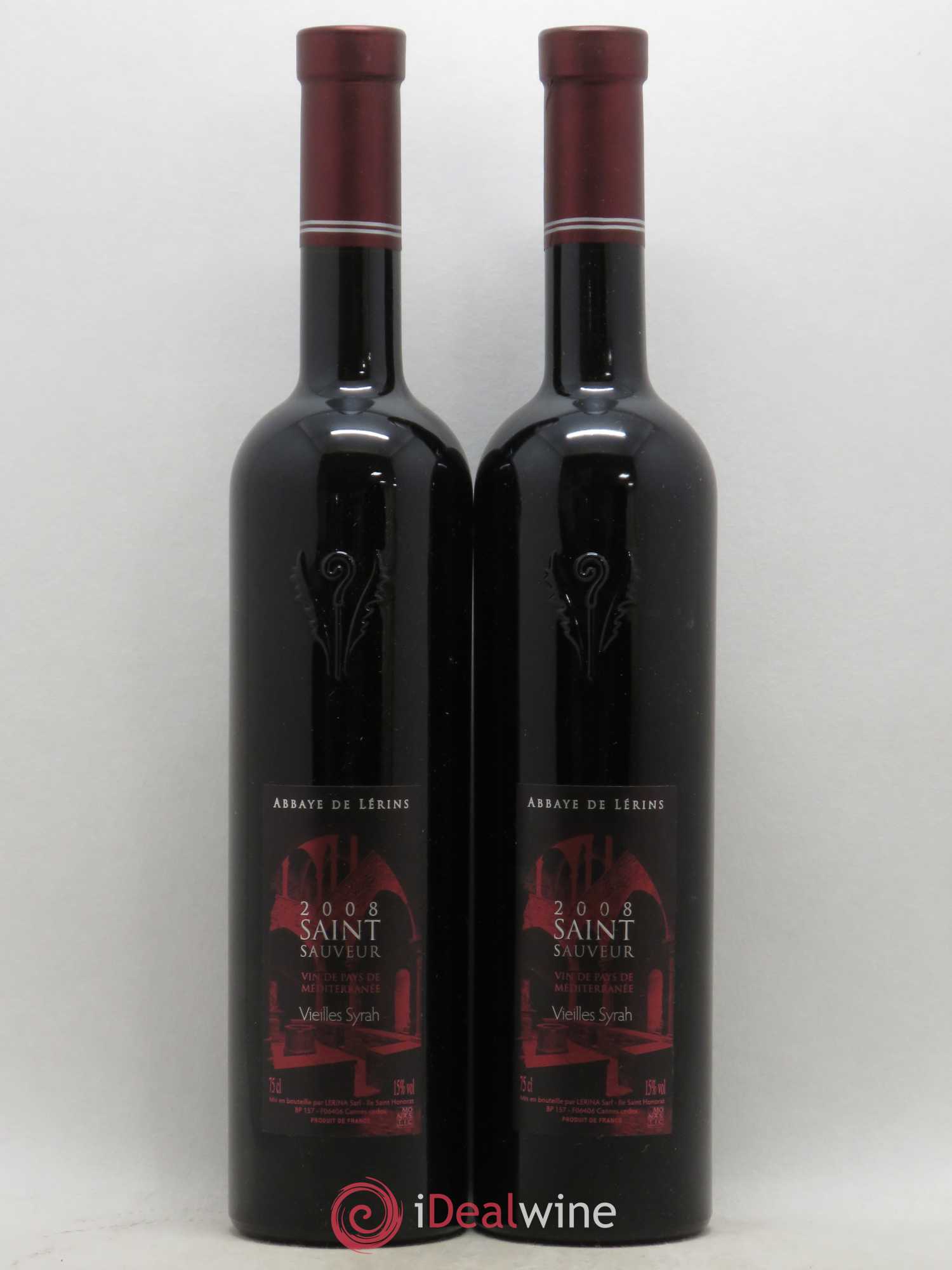 Divers IGP Méditerranée Vieilles Syrah Saint Sauveur Abbaye de Lérins 2008 - Posten von 2 Flaschen - 0