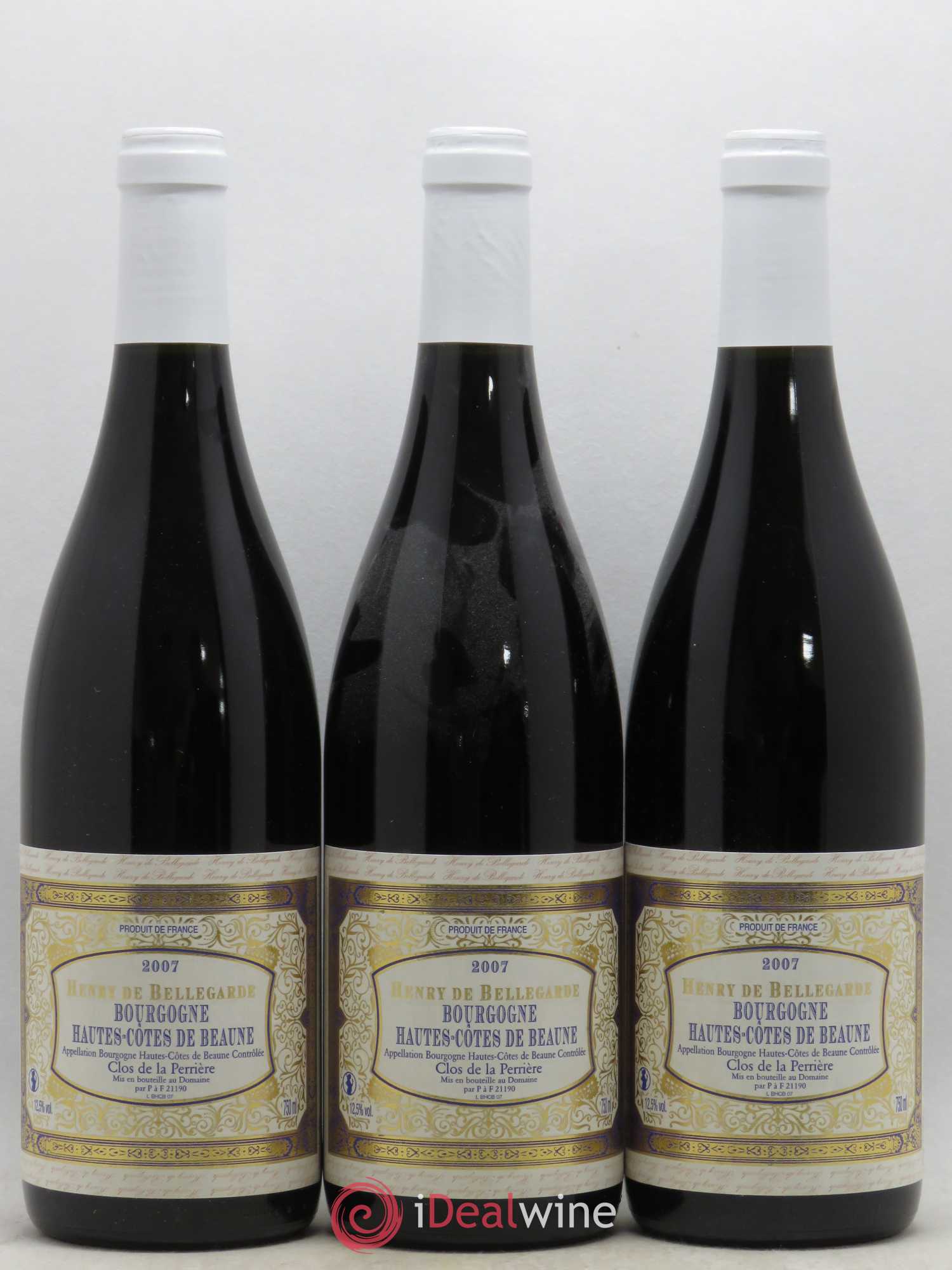 Hautes-Côtes de Beaune Clos de la Perrière Henri de Bellegarde 2007 - Posten von 3 Flaschen - 0